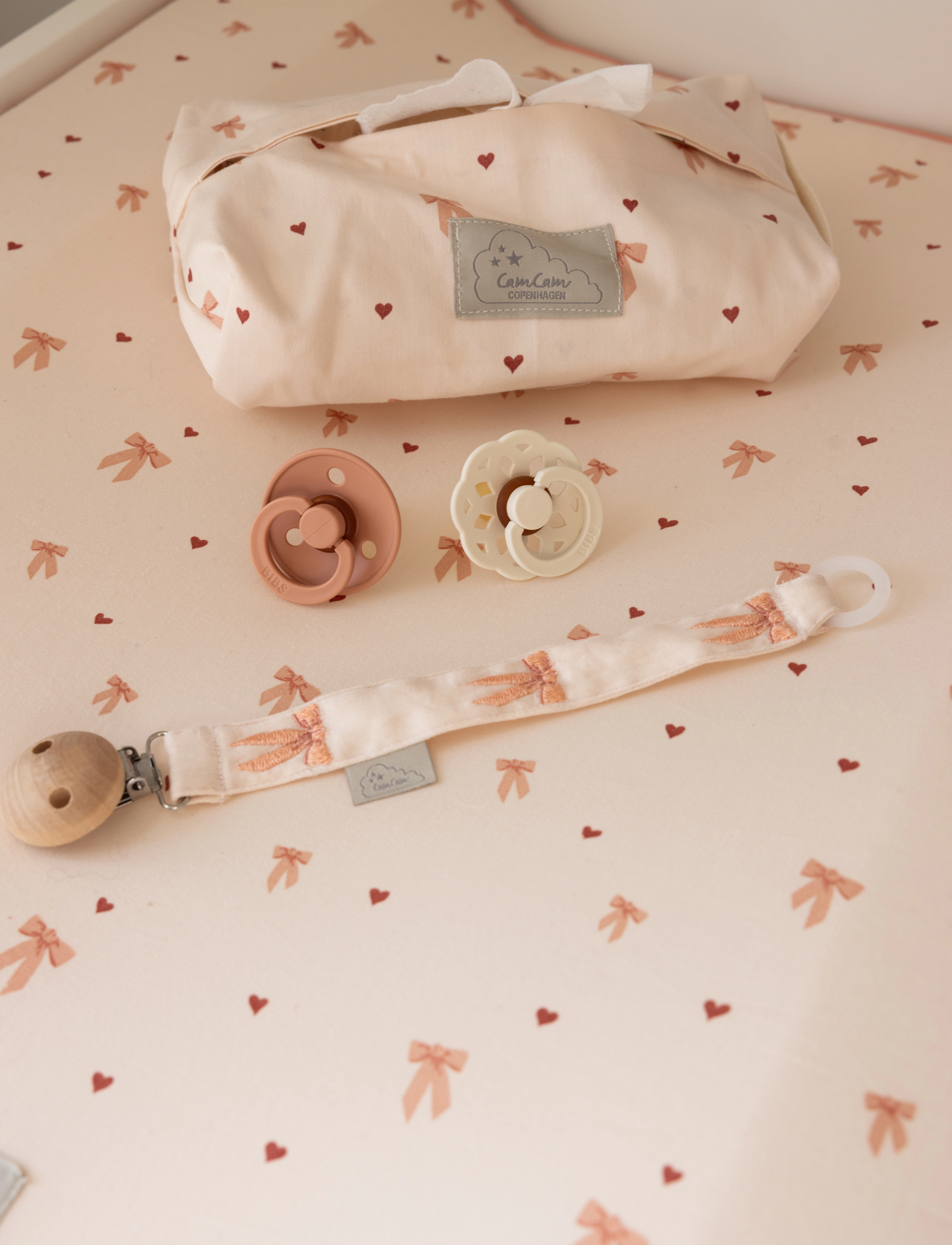 Cam Copenhagen Wet Wipe Cover Gots Classic Stripes Rose, One Size, Care & Hygiene, Rosa - Covers, Kinder