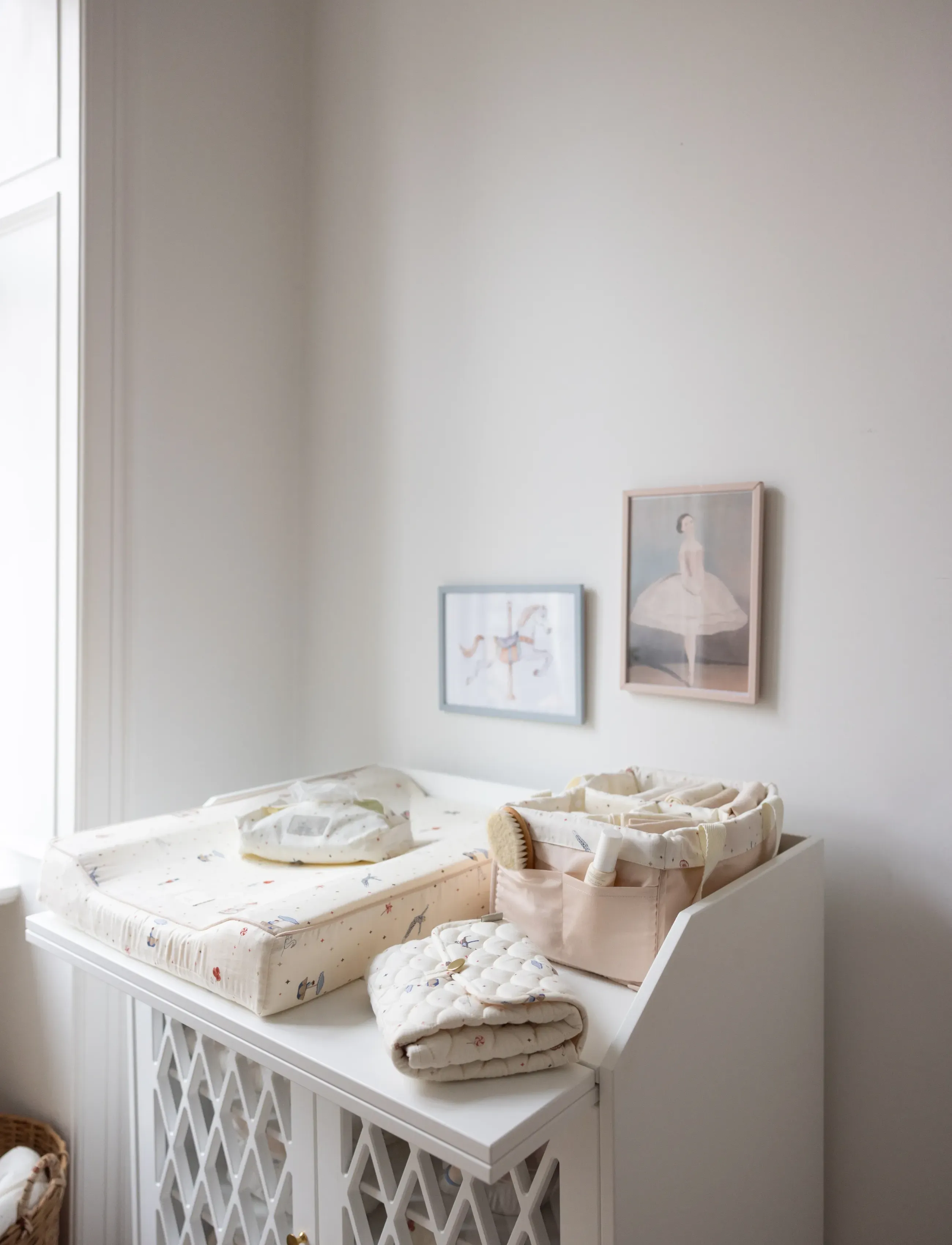 Cam Copenhagen Wet Wipe Cover Gots Classic Stripes Rose, One Size, Care & Hygiene, Creme - Covers, Kinder