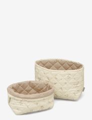 Quilted Storage Basket, Set of Two - ASHLEY, LATTE