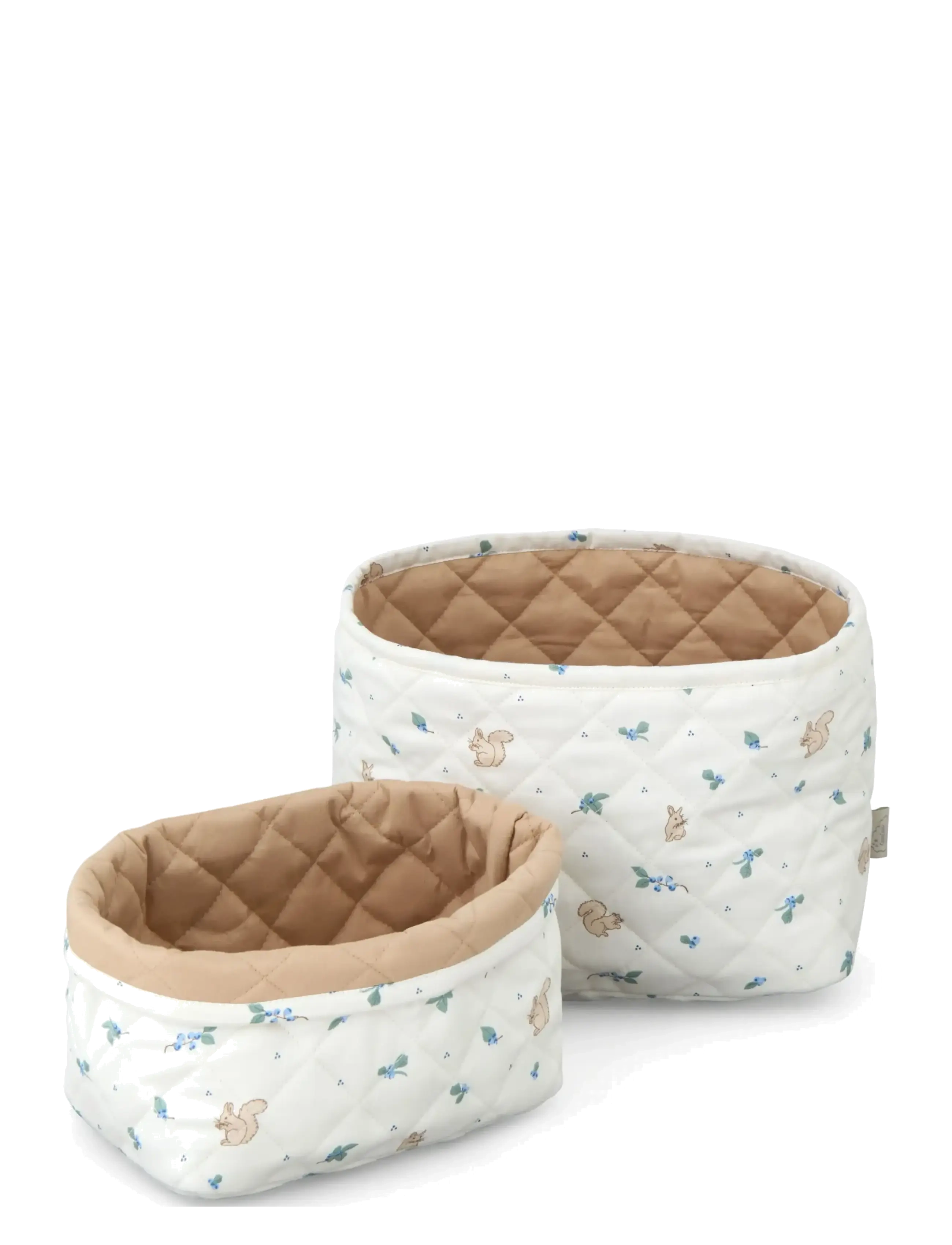 Cam Cam Copenhagen Quilted Storage Basket, Set of Two - OCS - Kids home - BLUEBERRIES / cream