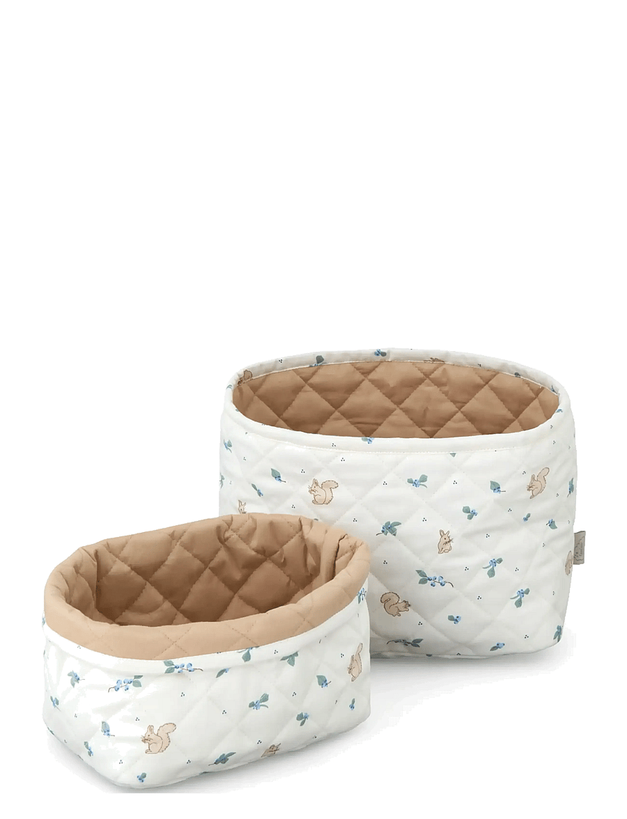 Cam Cam Copenhagen - Quilted Storage Basket, Set of Two - OCS - Classic Stripes Rose - opbevaringskurve - blueberries - 0