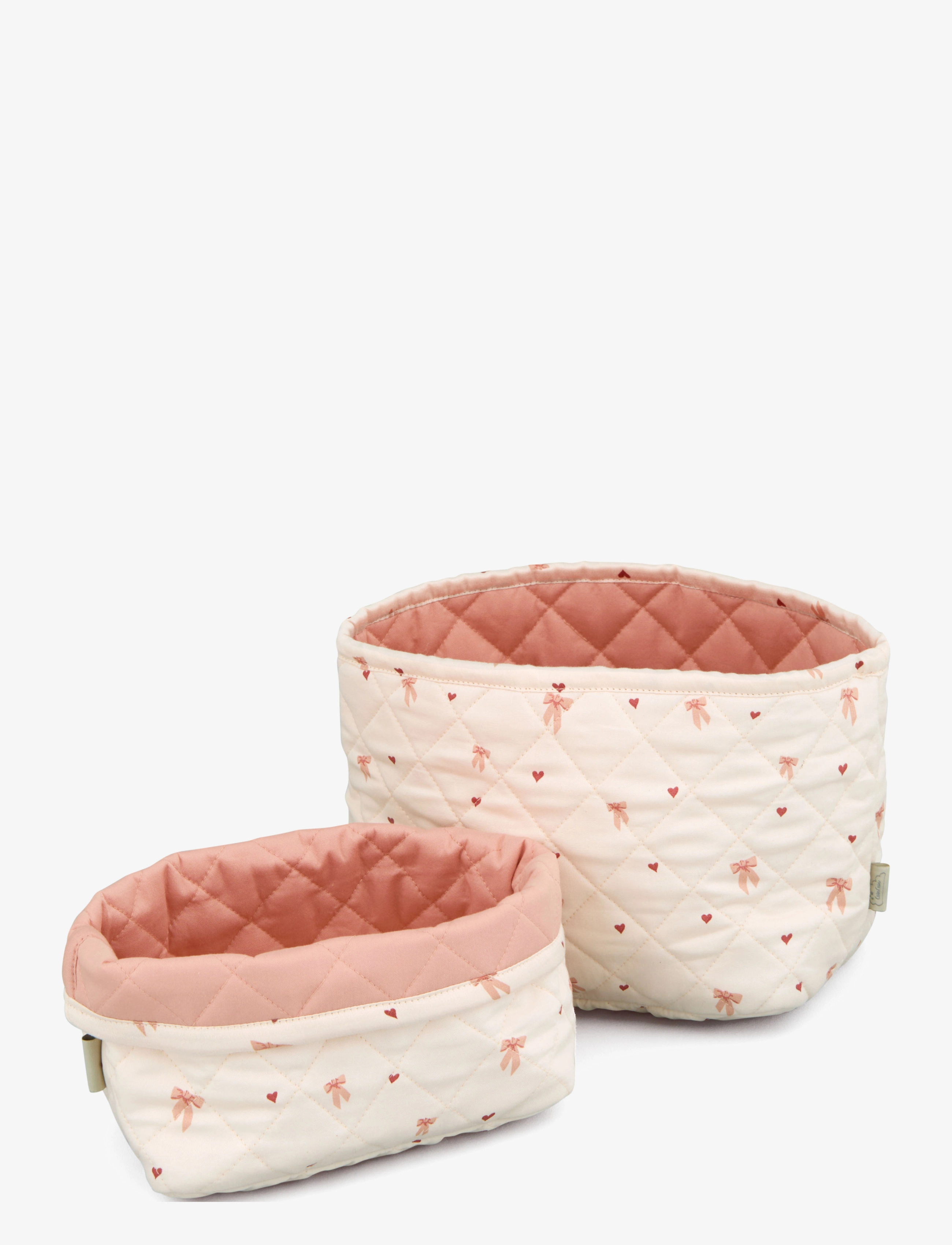 Cam Copenhagen Quilted Storage Basket, Set Of Two Ocs Classic Stripes Rose, One Size, Storage, Weiß - Baskets, Kinder