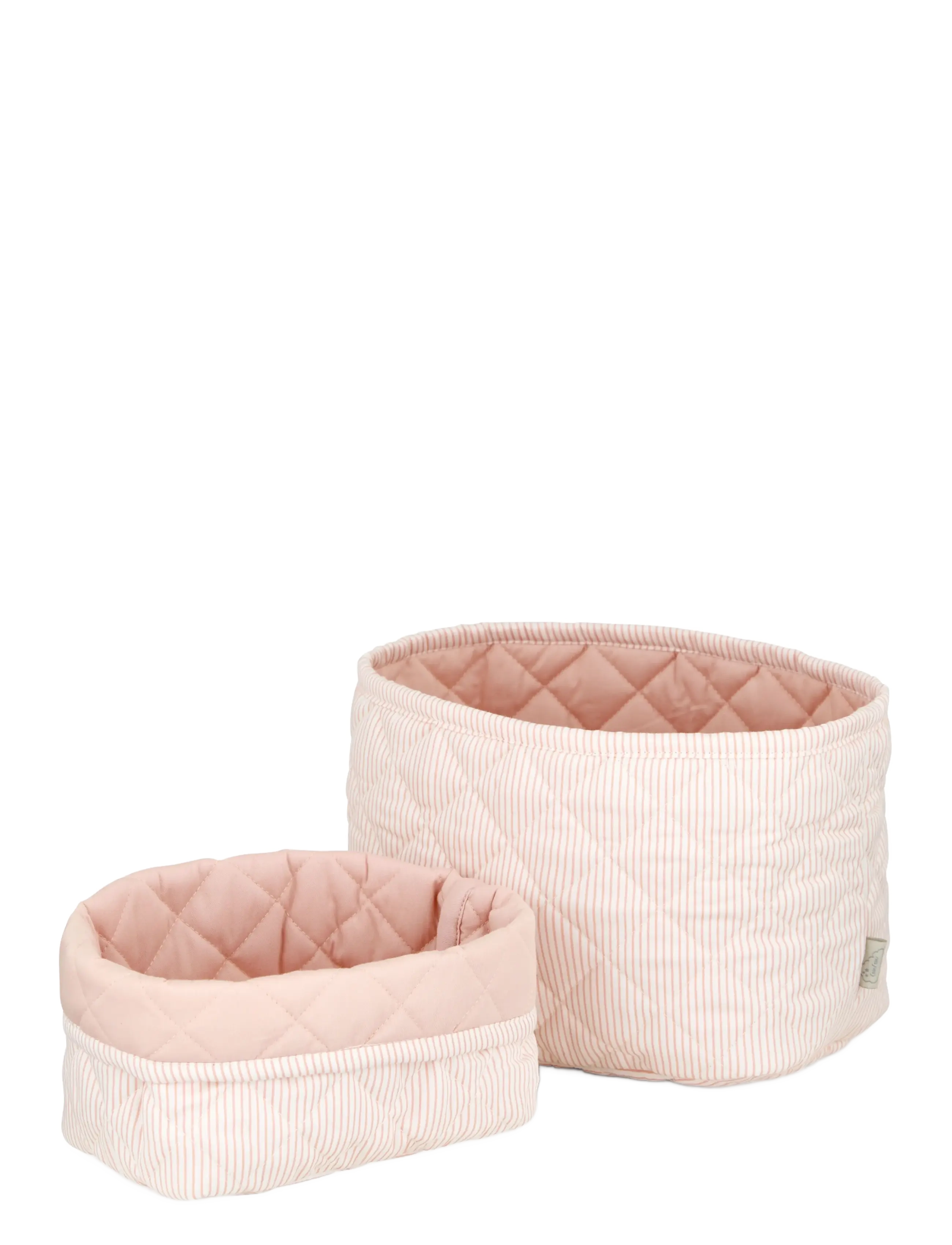 Cam Cam Copenhagen Quilted Storage Basket, Set Of Two Ocs Classic Stripes Rose, Opbevaringskurv, Lyserød, Str: ONE SIZE