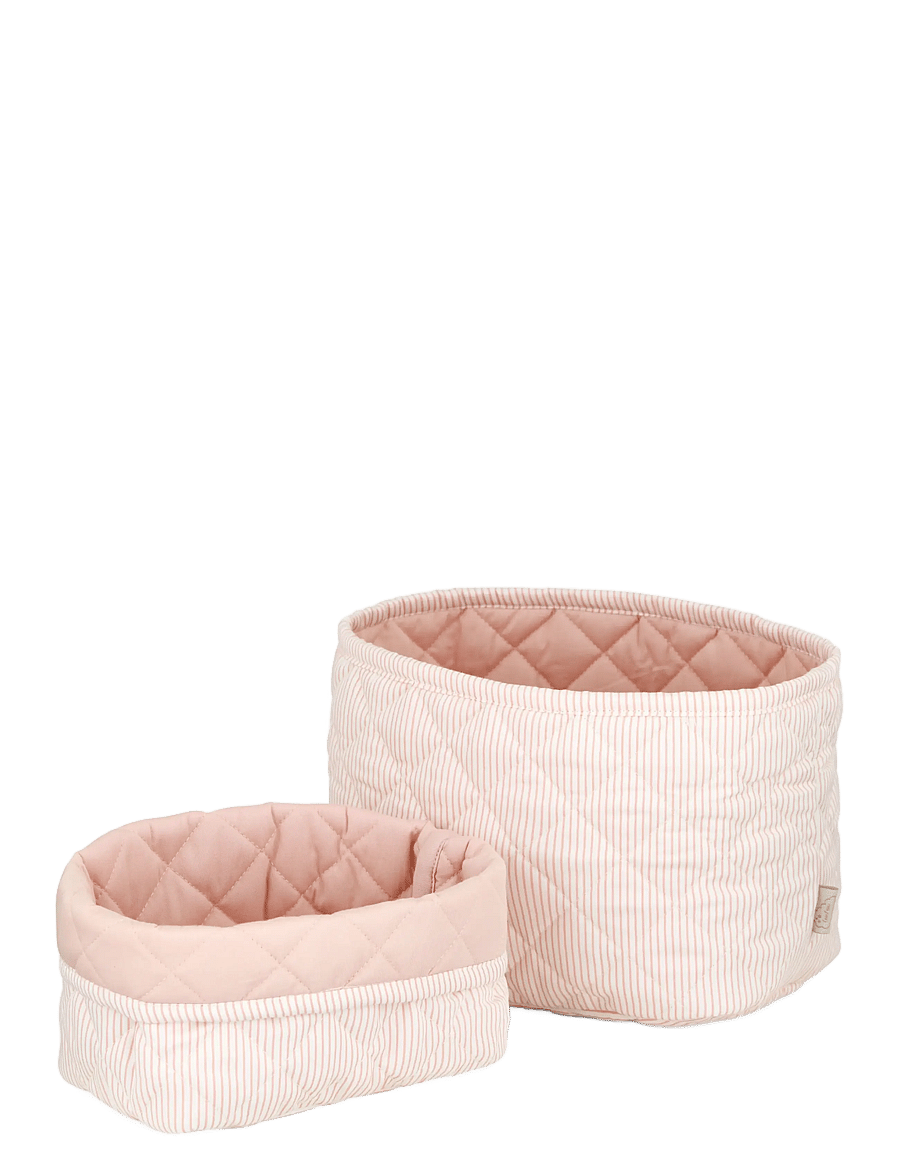 Cam Cam Copenhagen - Quilted Storage Basket, Set of Two - opbevaringskurve - classic stripes rose - 1