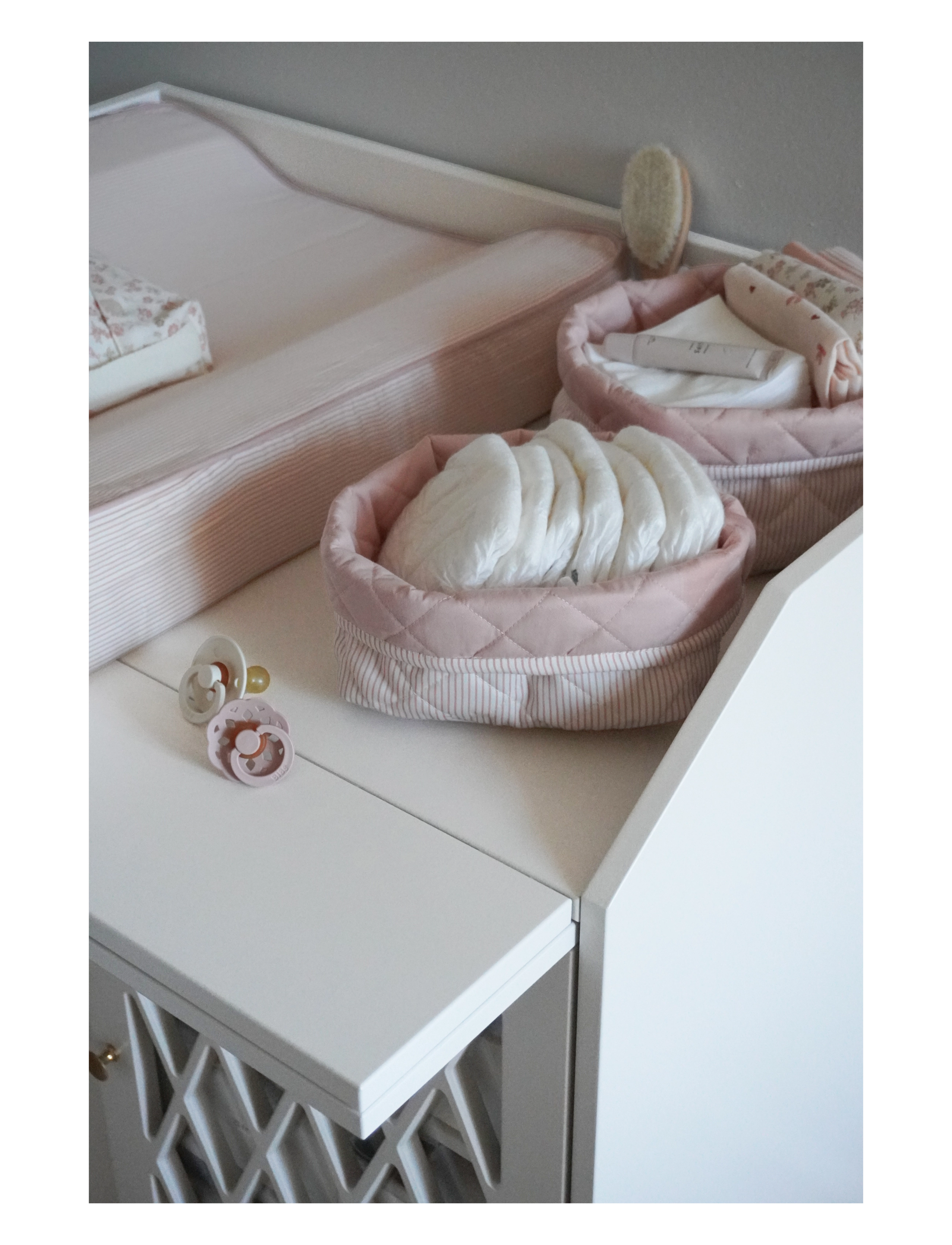 Cam Cam Copenhagen - Quilted Storage Basket, Set of Two - opbevaringskurve - classic stripes rose - 2