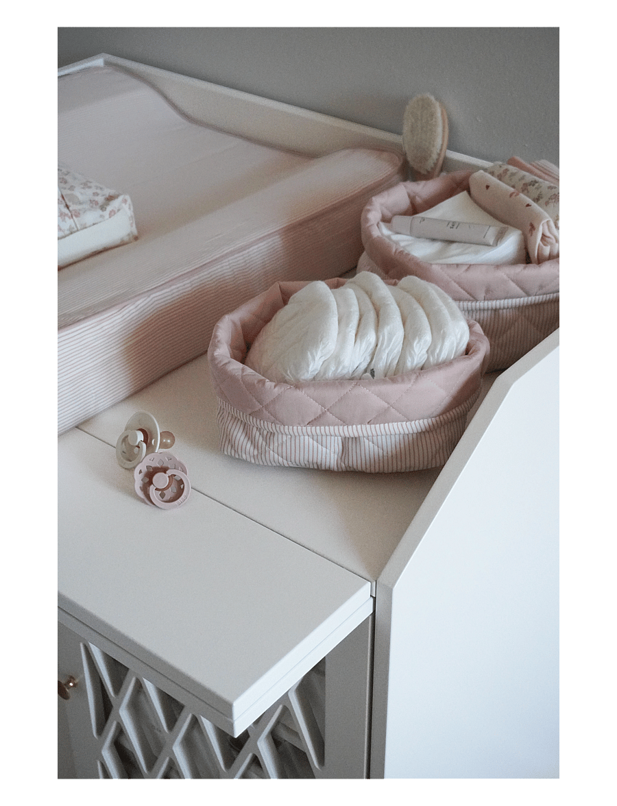 Cam Cam Copenhagen - Quilted Storage Basket, Set of Two - opbevaringskurve - classic stripes rose - 2