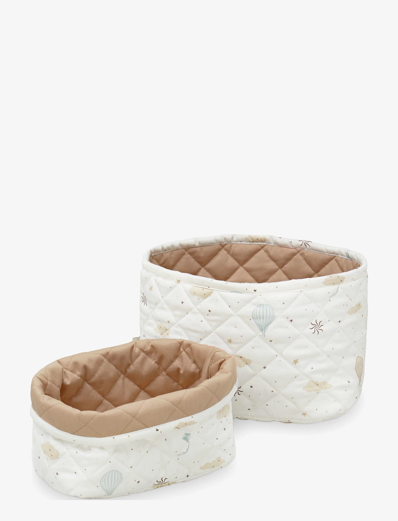 Cam Copenhagen Quilted Storage Basket, Set Of Two Ocs Classic Stripes Rose, One Size, Storage, Weiß - Baskets, Kinder