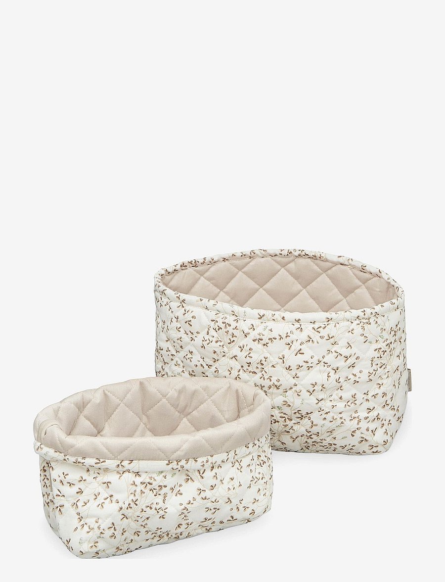 Cam Cam Copenhagen - Quilted Storage Basket, Set of Two - OCS - Classic Stripes Rose - paniers de rangement - lierre/almond - 0