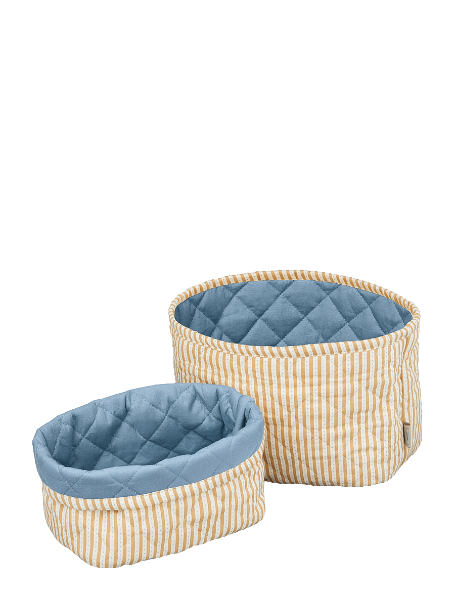Cam Cam Copenhagen - Quilted Storage Basket, Set of Two - OCS - Classic Stripes Rose - opbevaringskurve - oatfield - 0