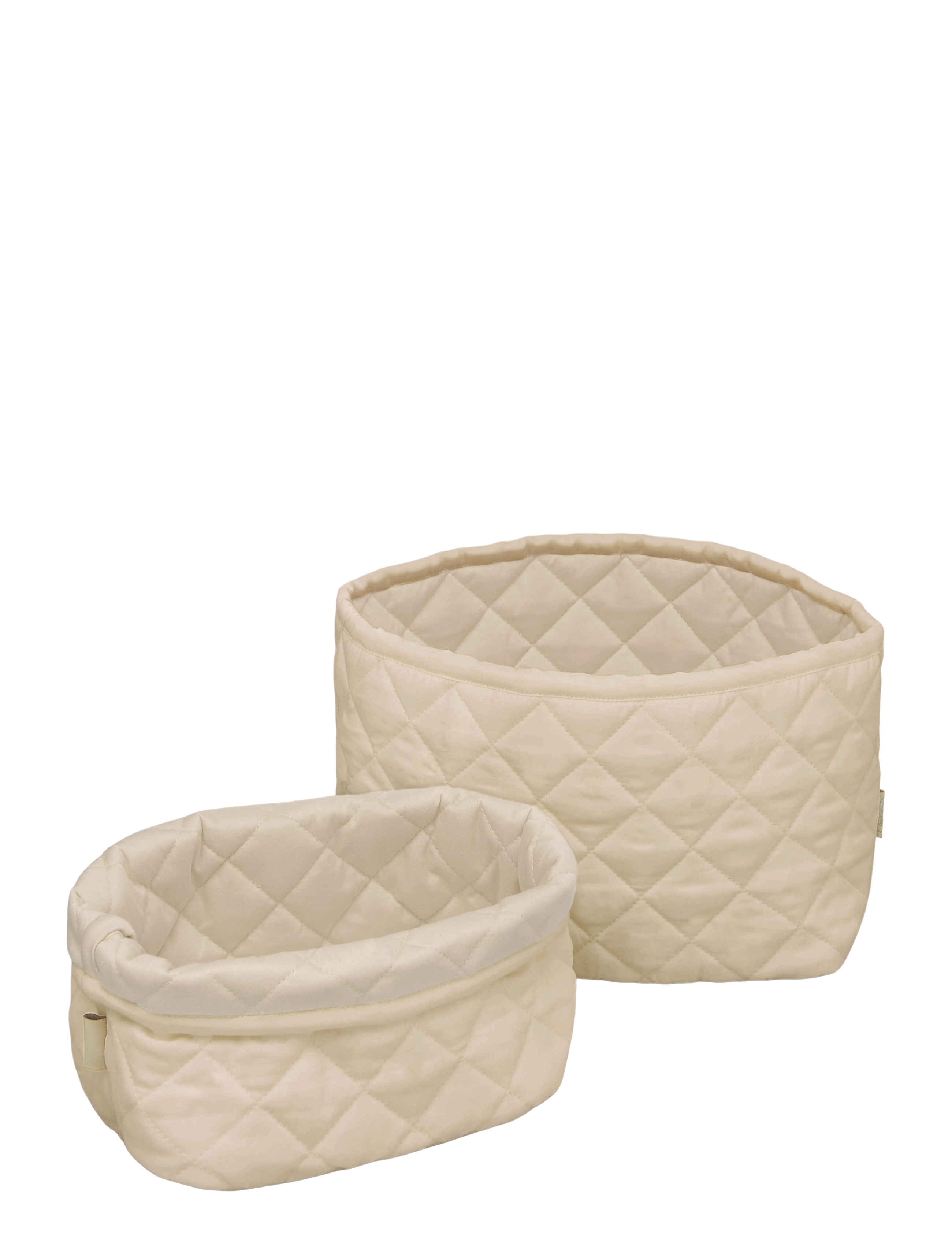 Cam Copenhagen Quilted Storage Basket, Set Of Two Ocs Classic Stripes Rose, One Size, Storage, Beige - Baskets, Kinder
