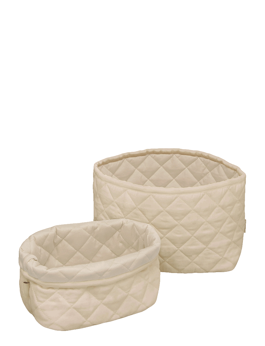 Cam Cam Copenhagen - Quilted Storage Basket, Set of Two - OCS - Classic Stripes Rose - aufbewahrungskörbe - praline - 0