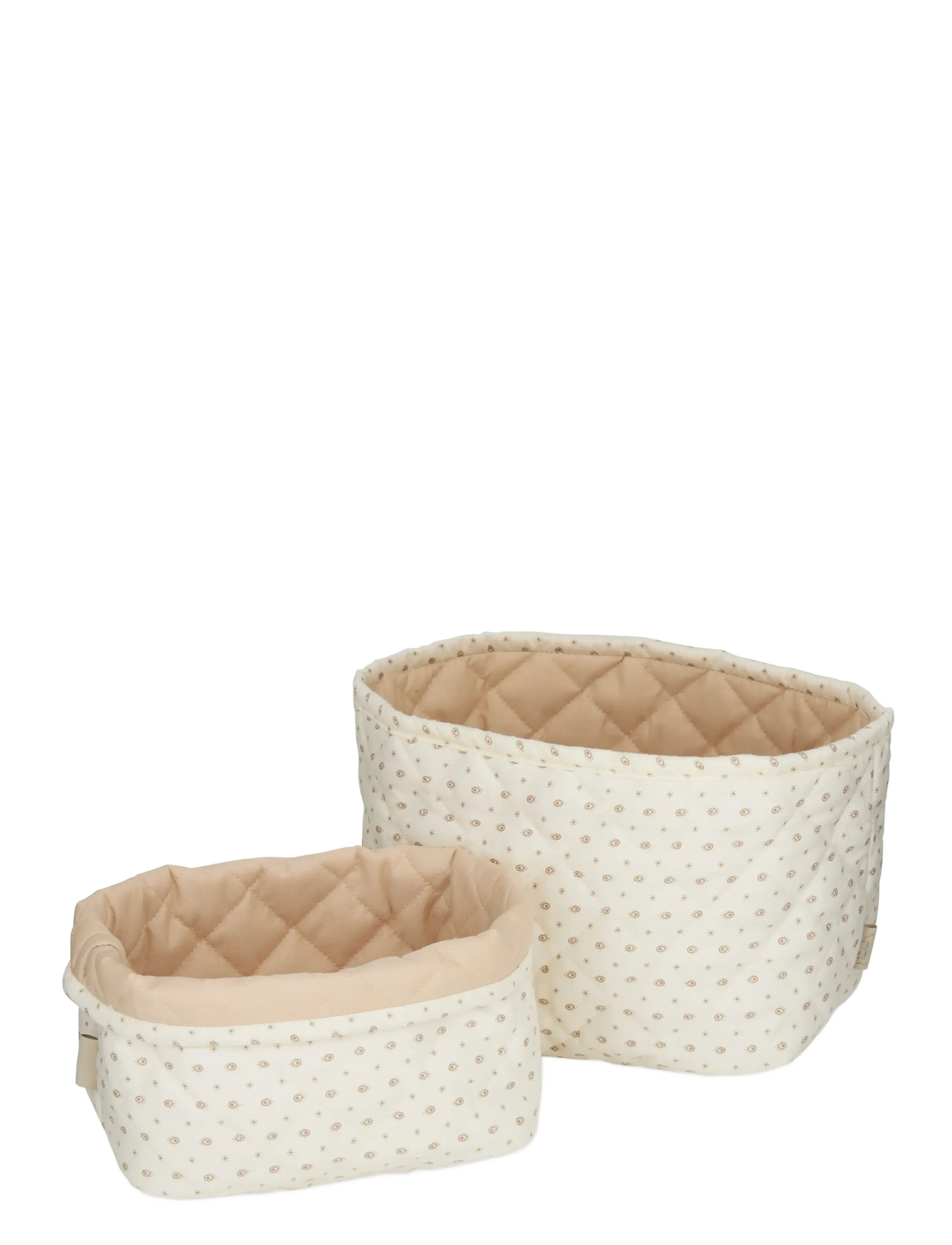 Cam Copenhagen Quilted Storage Basket, Set Of Two Ocs Classic Stripes Rose, One Size, Storage, Creme - Baskets, Kinder