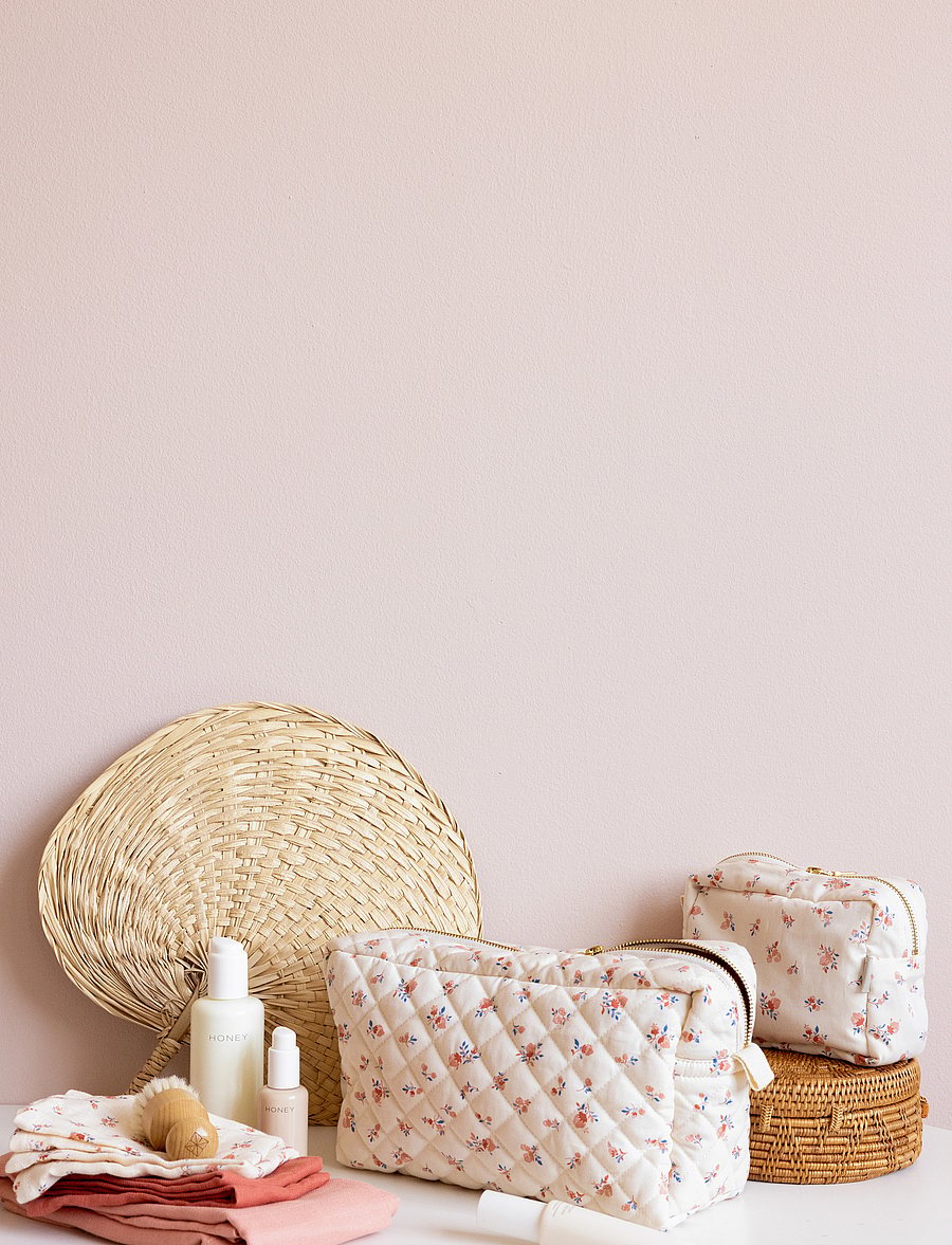 Cam Cam Copenhagen - Makeup Bag - OCS - Classic Stripes Rose - bath time - berries - 1