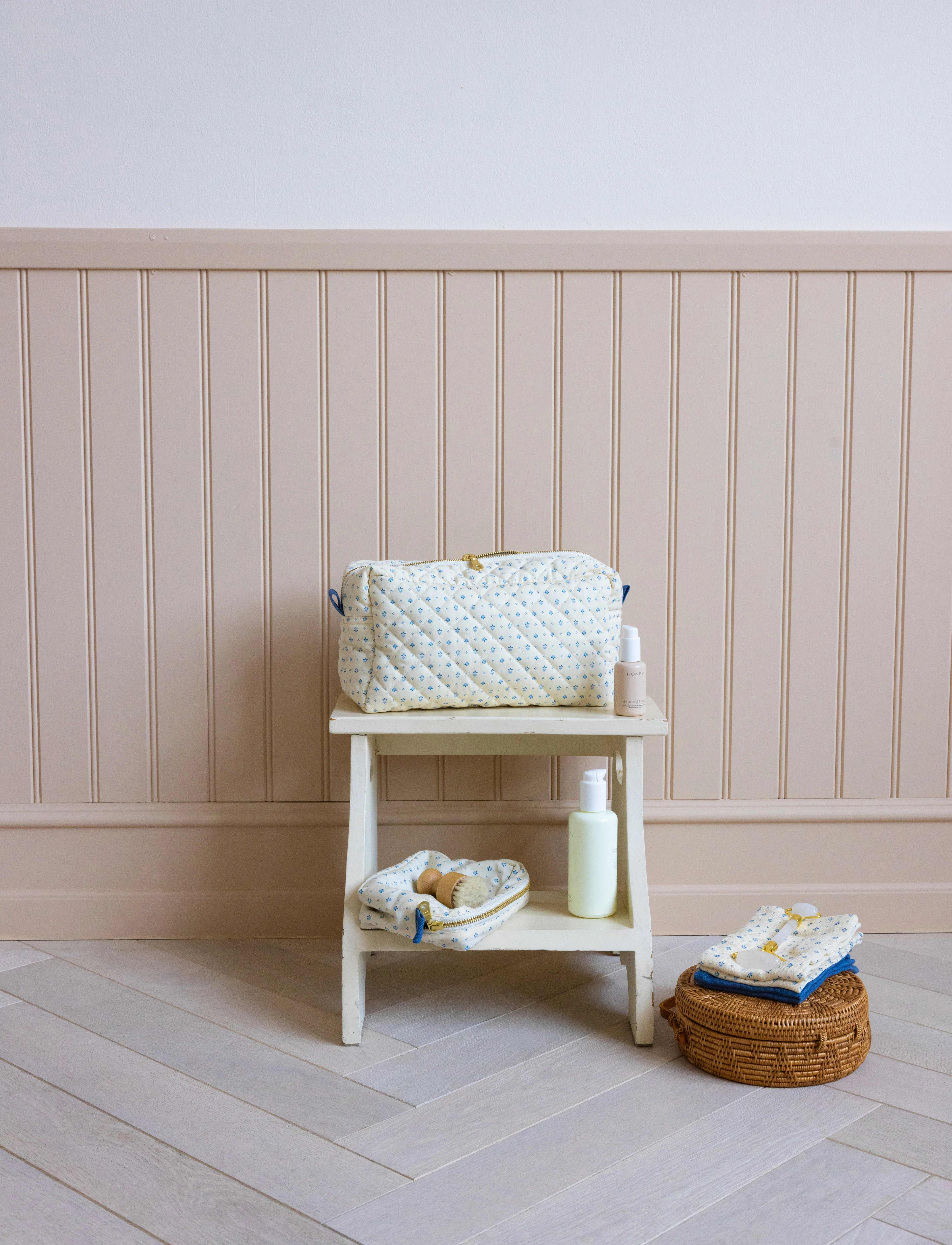 Cam Copenhagen Makeup Bag Ocs Classic Stripes Rose, One Size, Bags, Creme - Toiletry Bag, Kinder
