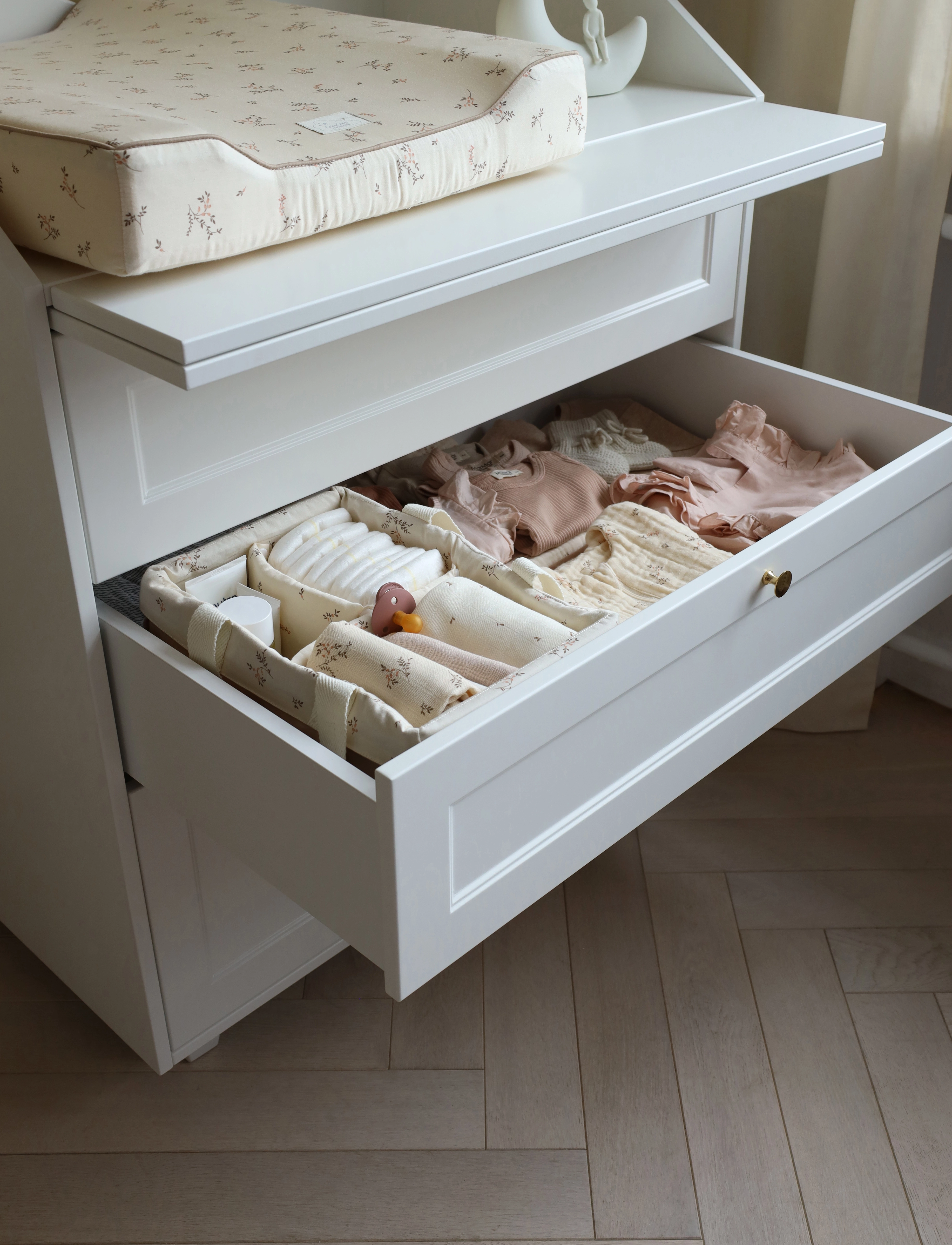 Cam Cam Copenhagen - Diaper Caddy - OCS - Classic Stripes Rose - opbevaring til puslebord - ashley - 2