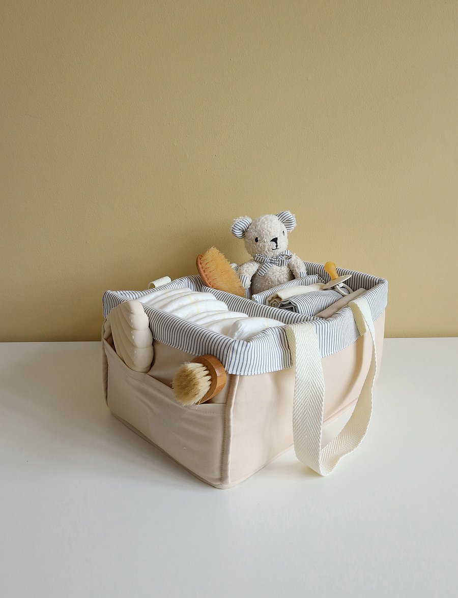 Cam Cam Copenhagen - Diaper Caddy - OCS - Classic Stripes Rose - opbevaring til puslebord - classic stripes blue - 0