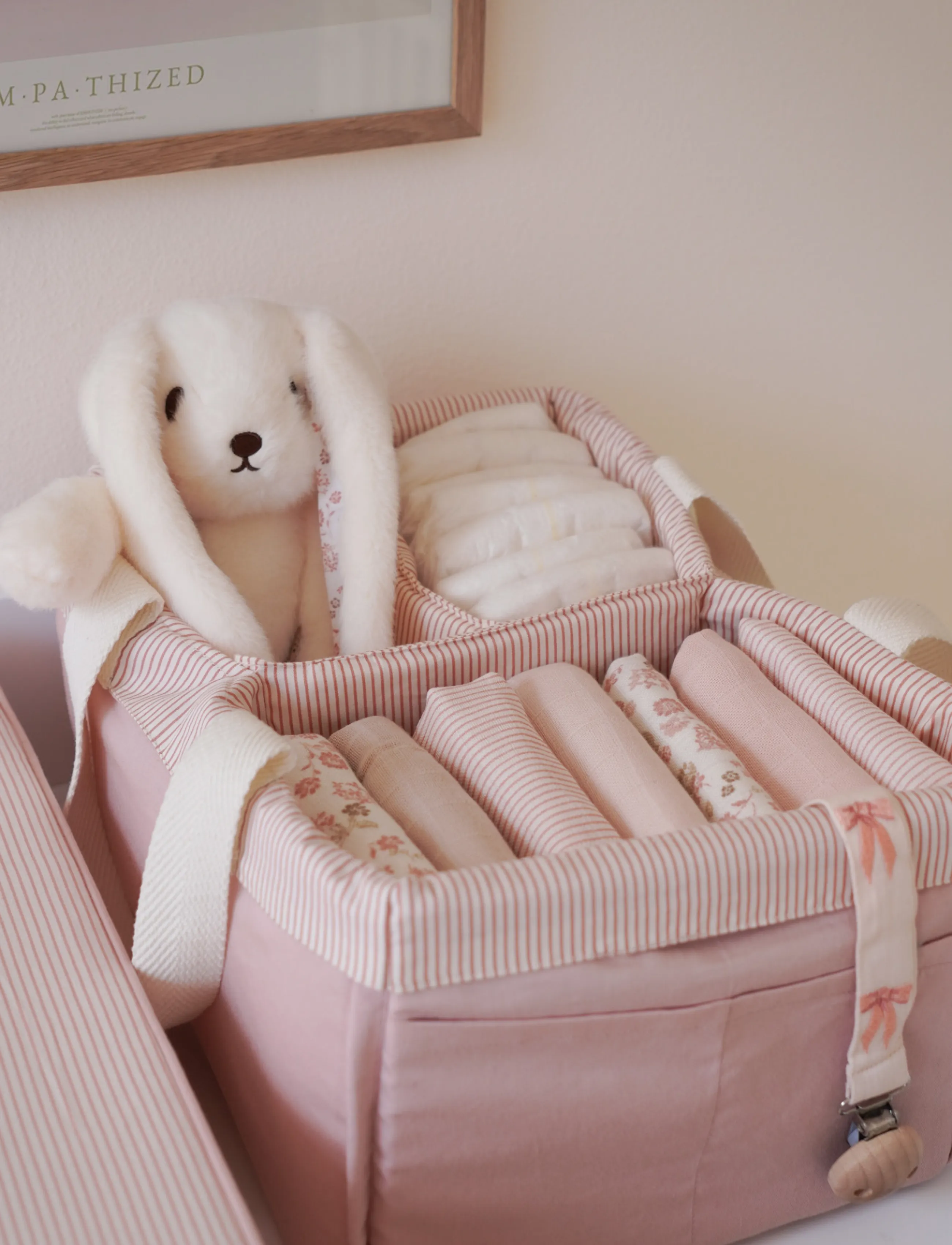 Cam Cam Copenhagen Diaper Caddy - OCS - Bows - Cam Cam Copenhagen - CLASSIC STRIPES ROSE / pink/rose