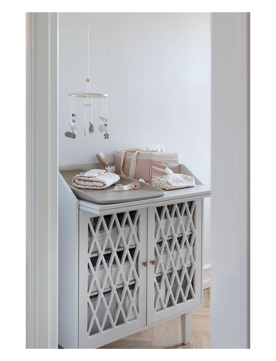 Cam Cam Copenhagen - Diaper Caddy - OCS - Bows - opbevaring til puslebord - classic stripes rose - 4
