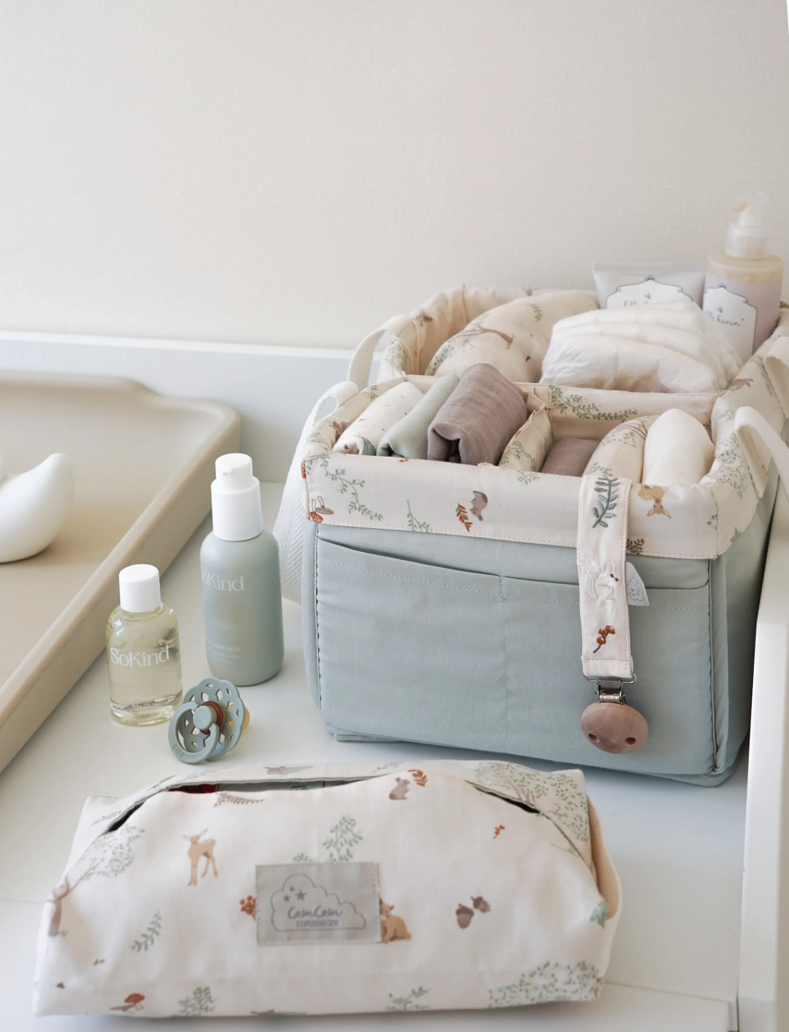 Cam Cam Copenhagen Diaper Caddy - OCS - Bows - Cam Cam Copenhagen - WOODLAND / green