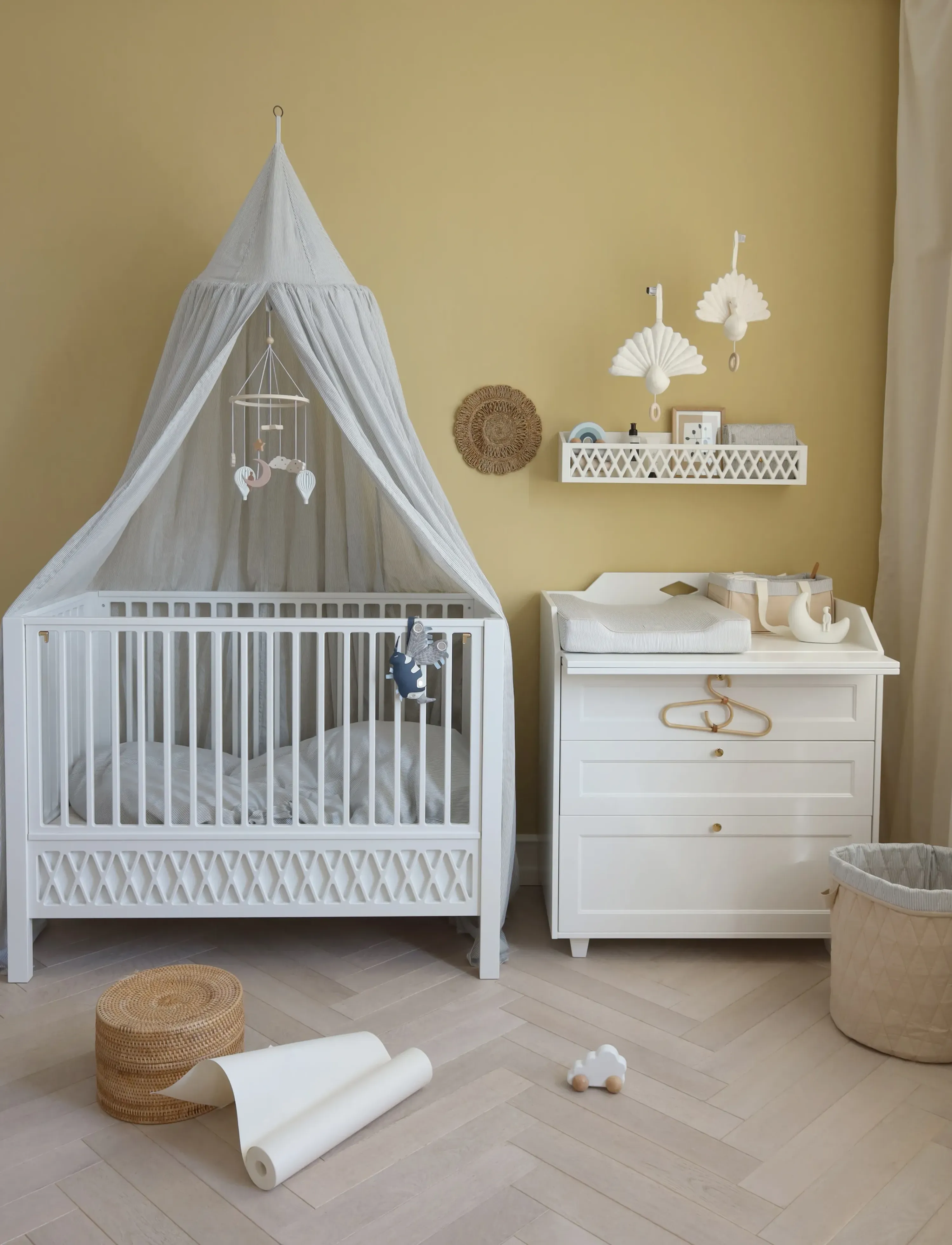 Cam Cam Copenhagen - Harlequin Baby Bed, 60x120cm - White - tremmesenge - white - 5