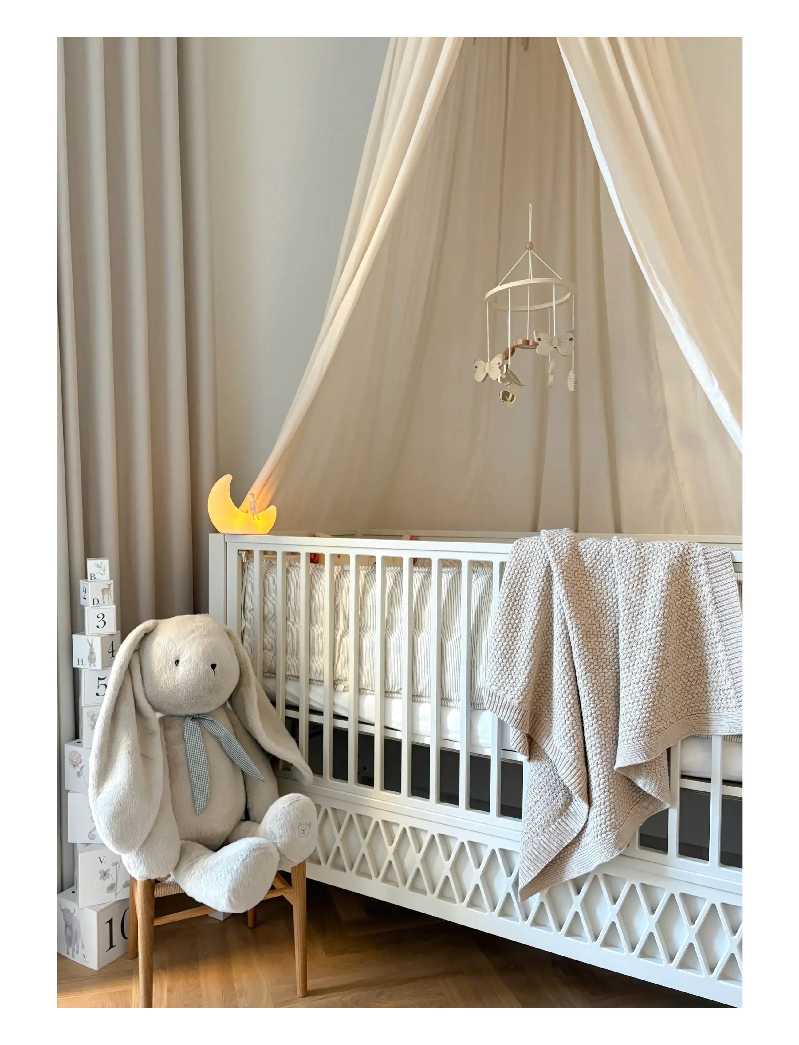 Cam Cam Copenhagen Harlequin Baby Bed, 60X120cm - White, One Size, White, Baby Nursery > Cribs, Børn