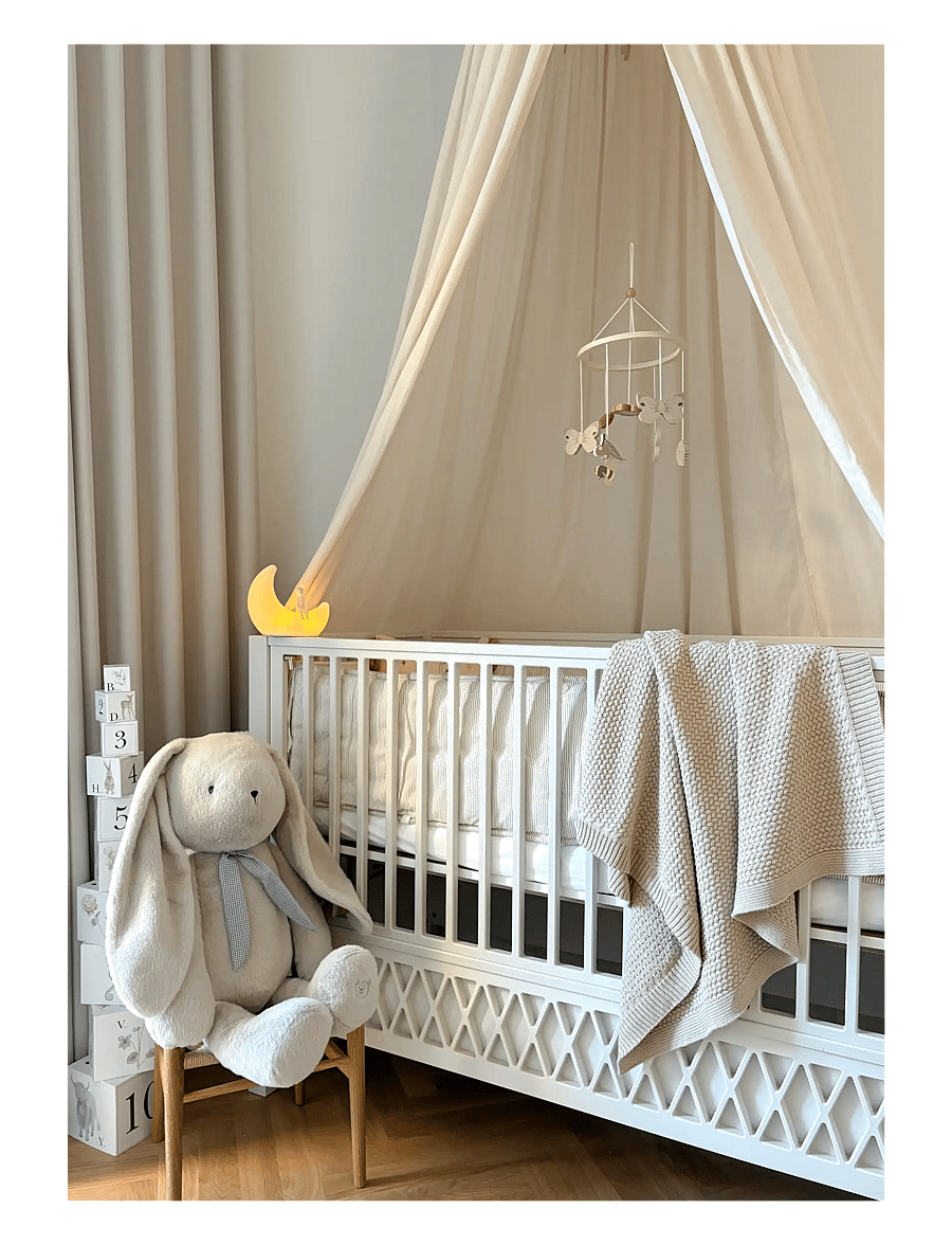 Cam Cam Copenhagen - Harlequin Baby Bed, 60x120cm - White - spjälsängar - white - 0
