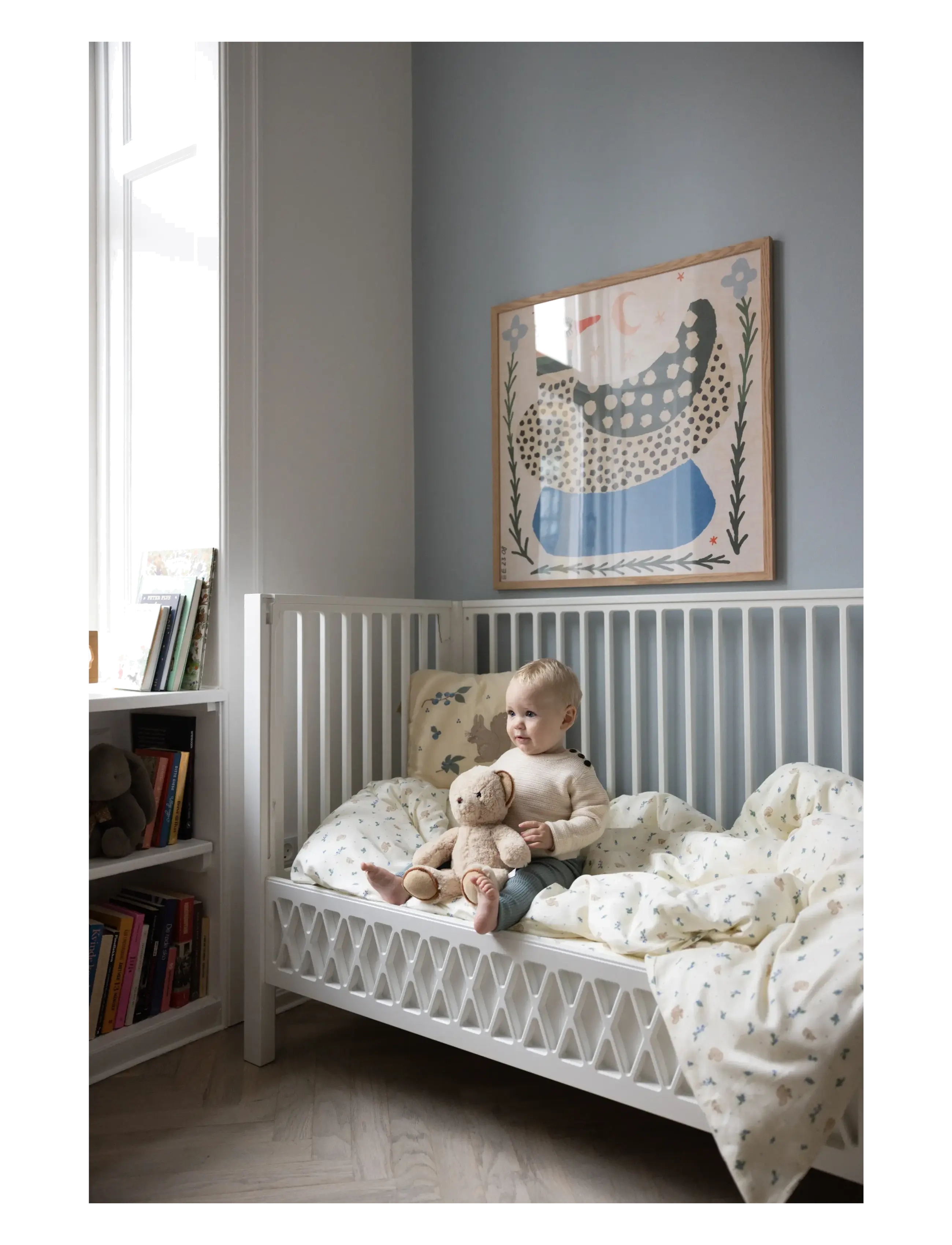 Cam Cam Copenhagen - Harlequin Baby Bed, 60x120cm - White - tremmesenge - white - 3
