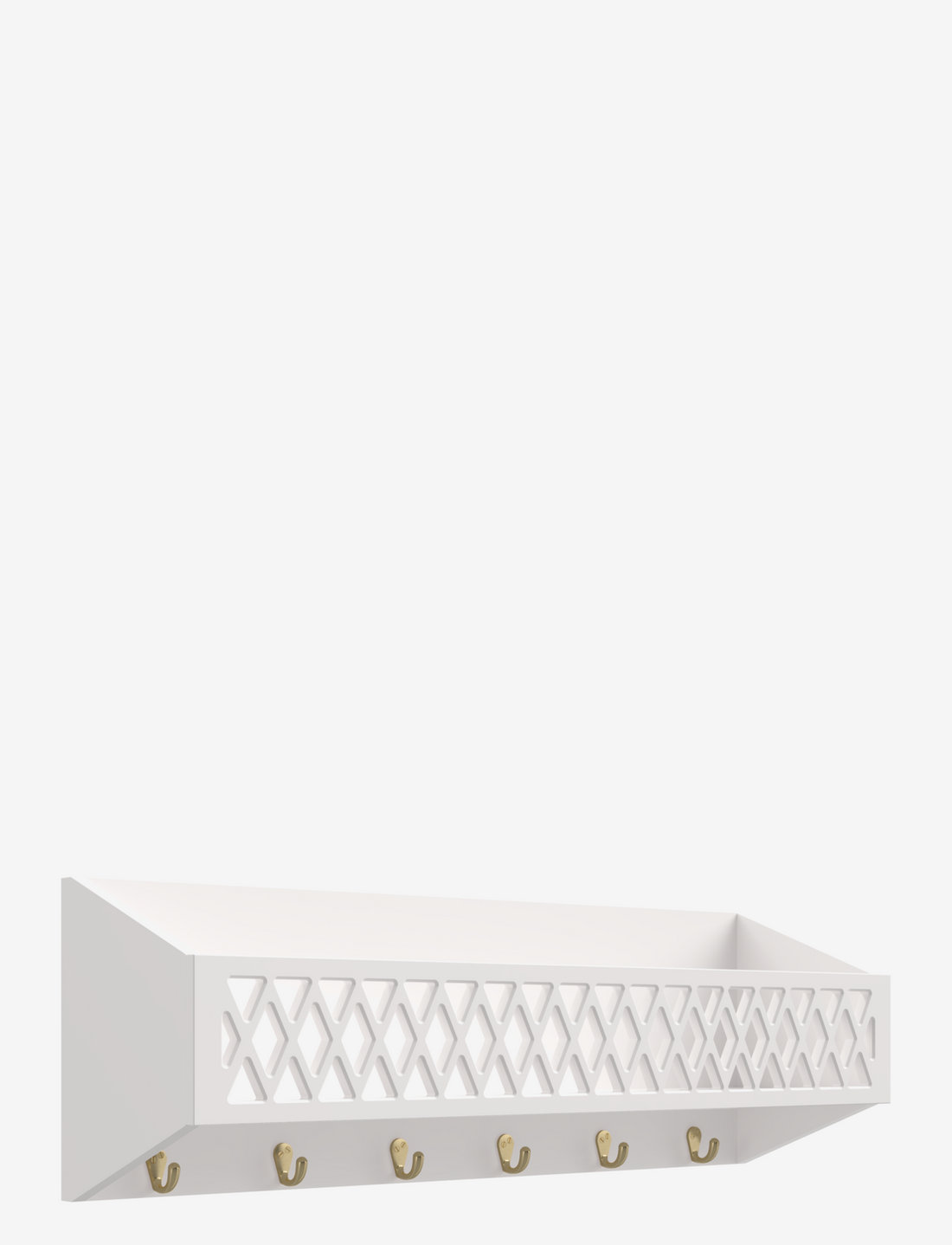Cam Cam Copenhagen - Harlequin Shelf with Hooks, FSC Mix - plaukti - white - 2