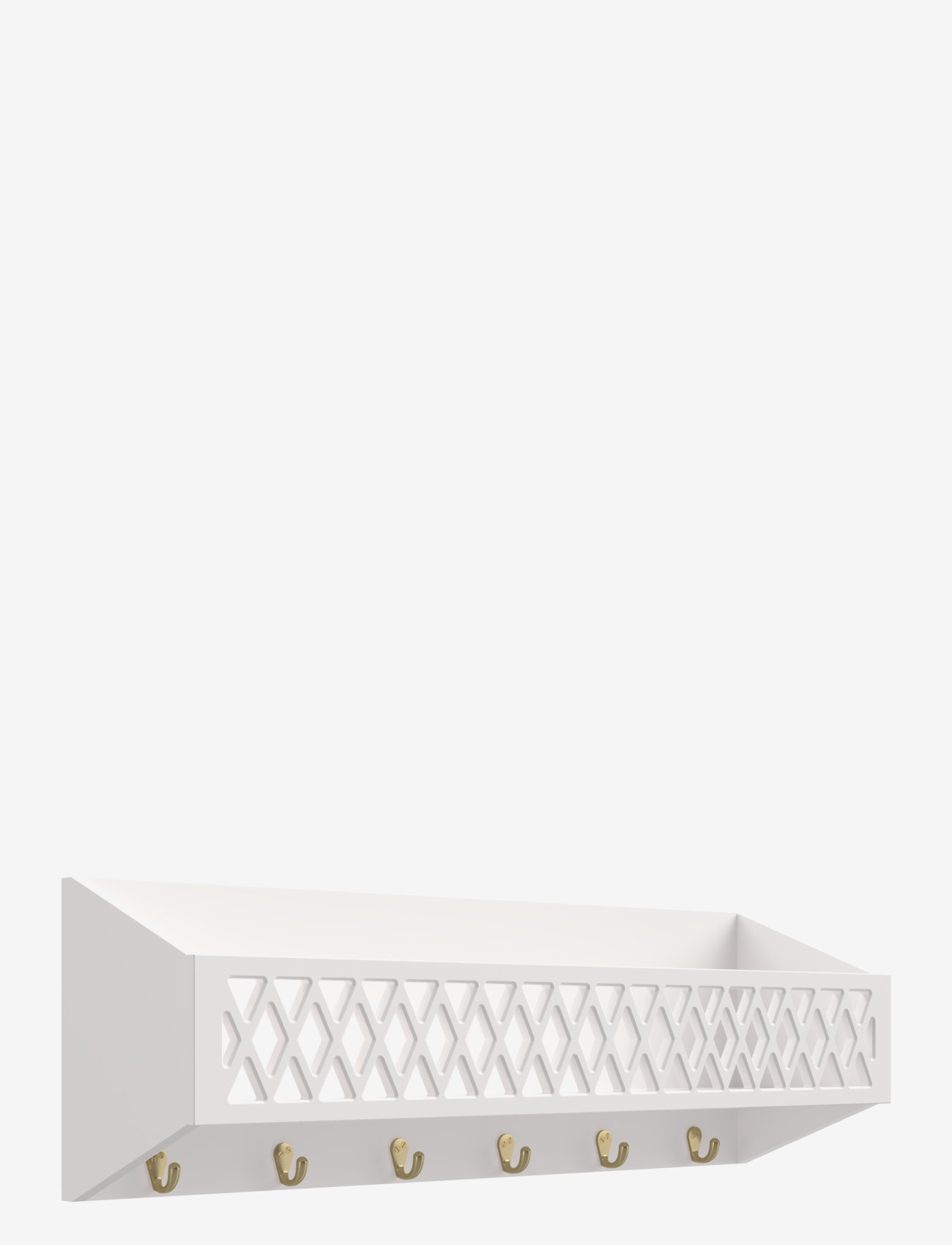 Cam Cam Copenhagen - Harlequin Shelf with Hooks, FSC Mix - riiulid - white - 2