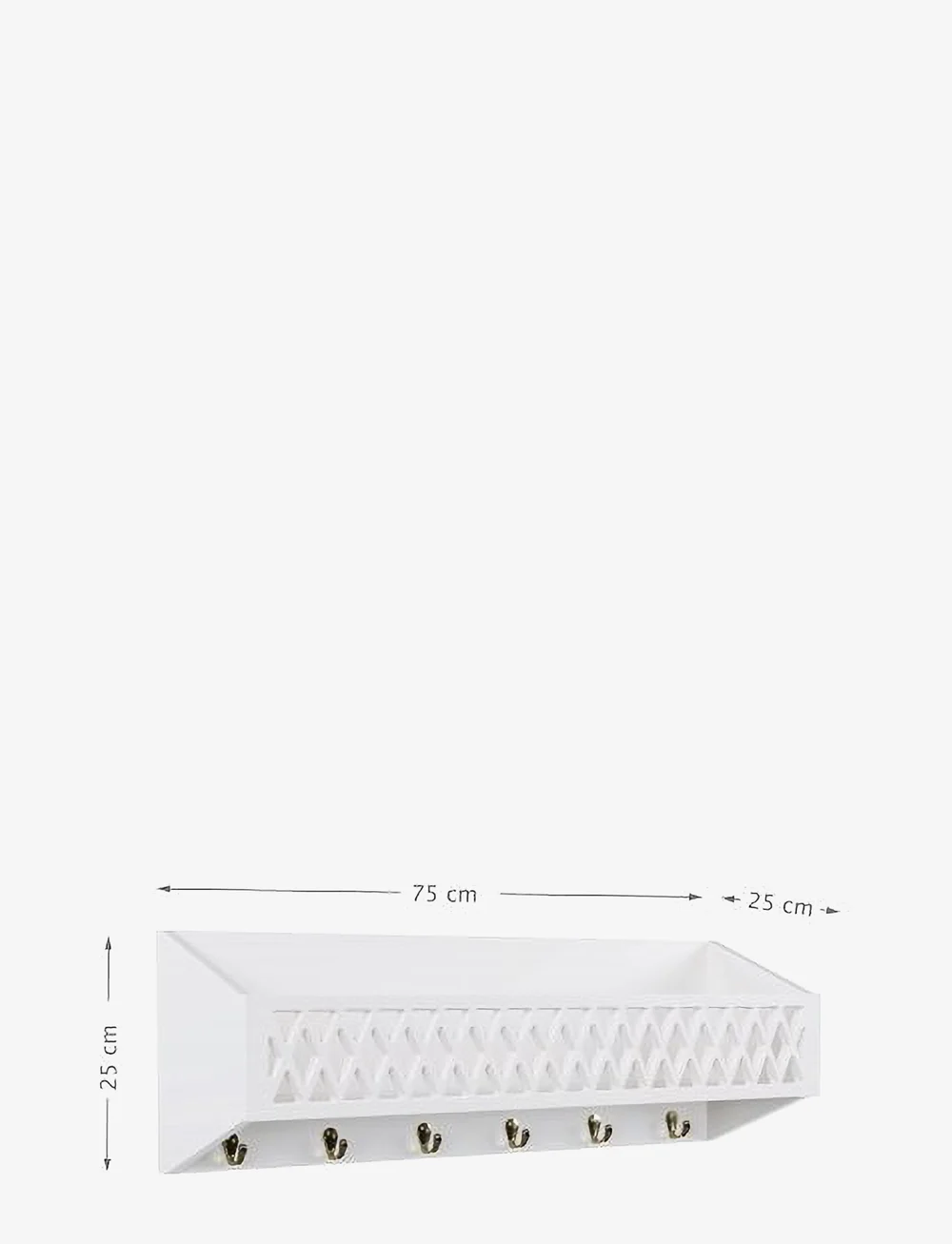 Cam Cam Copenhagen - Harlequin Shelf with Hooks, FSC Mix - plaukti - white - 4