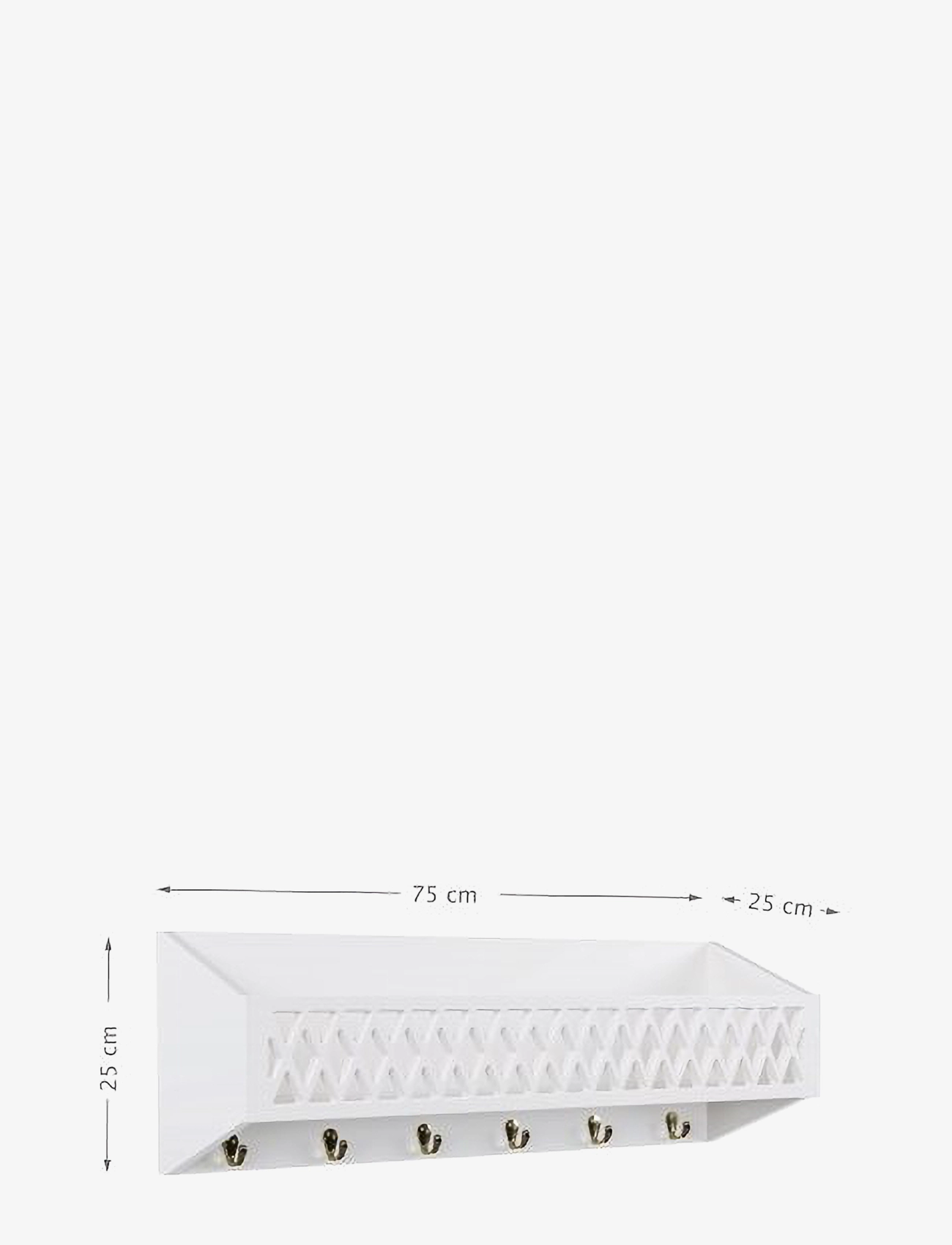 Cam Cam Copenhagen - Harlequin Shelf with Hooks, FSC Mix - riiulid - white - 4
