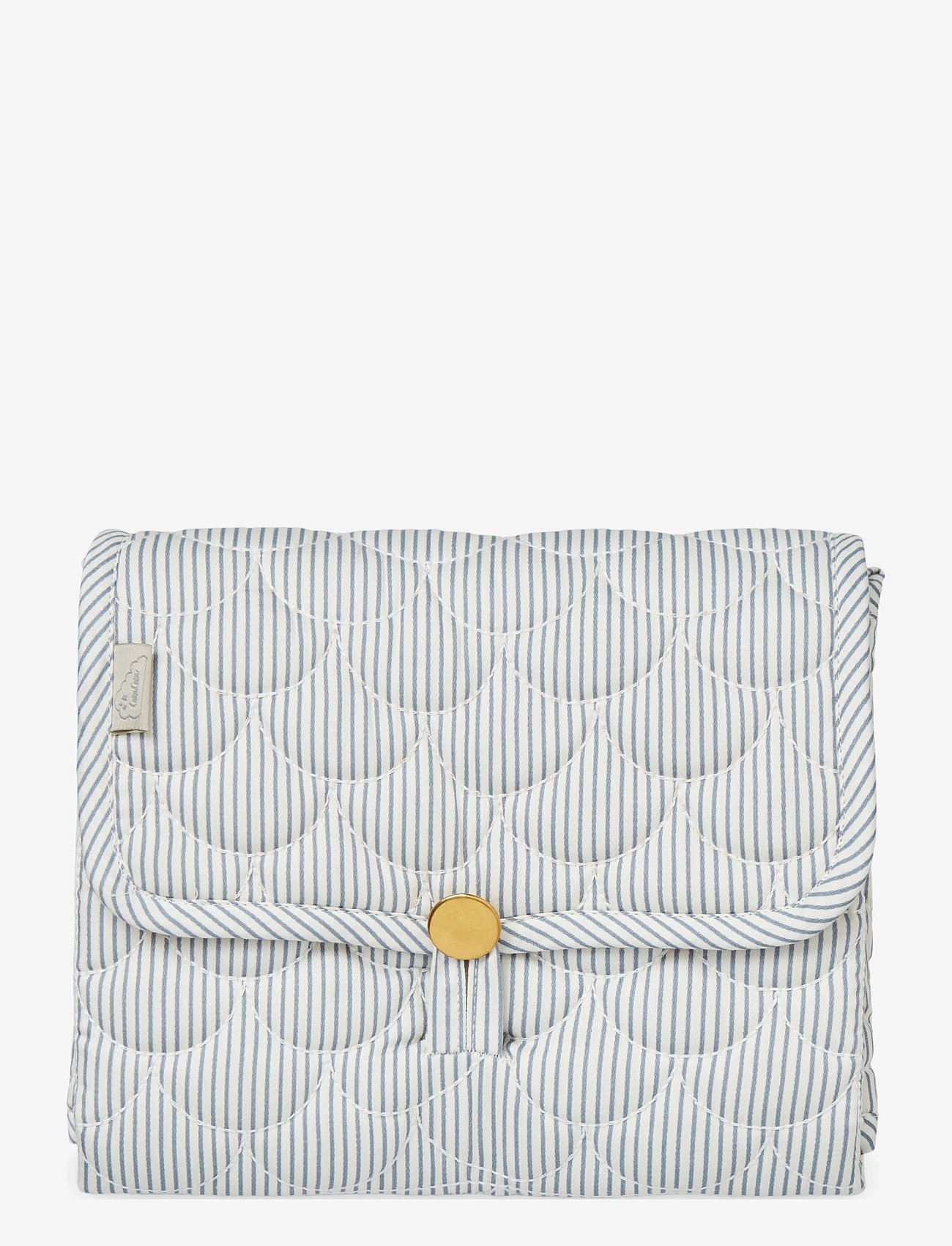 Quiltet Stelleunderlag Classic Stripes Blue, Praline