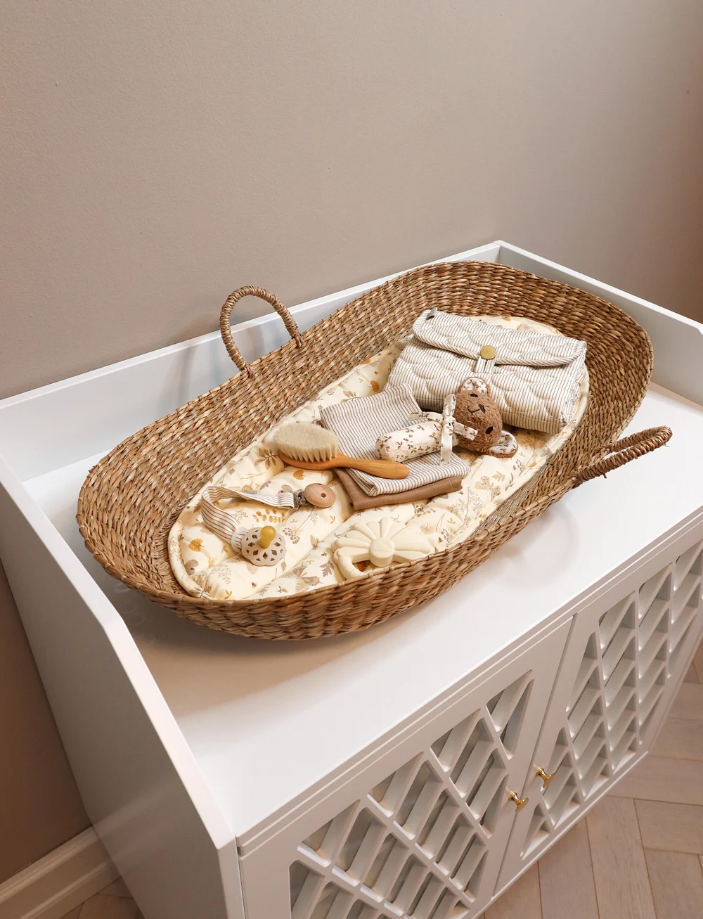 Cam Cam Copenhagen - Changing Mat, Quilted - OCS - pusleunderlag - classic stripes camel - 0