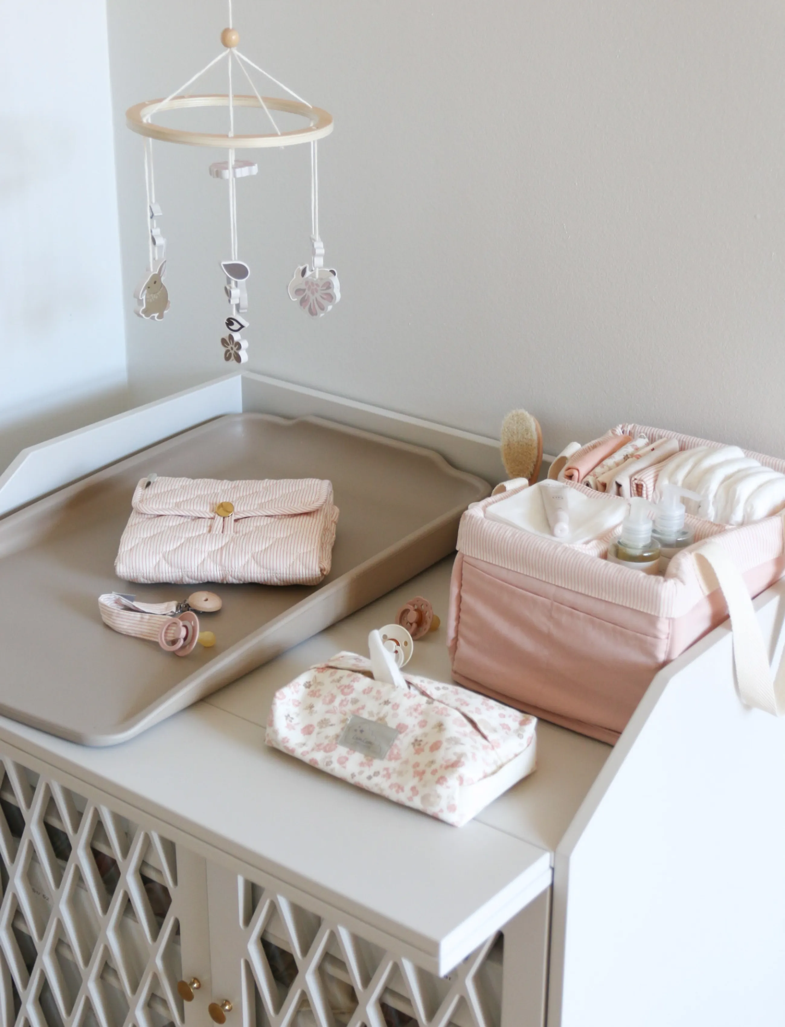 Cam Cam Copenhagen Quilted Changing Mat - OCS - Classic Stripes Rose - Cam Cam Copenhagen - CLASSIC STRIPES ROSE / pink/rose