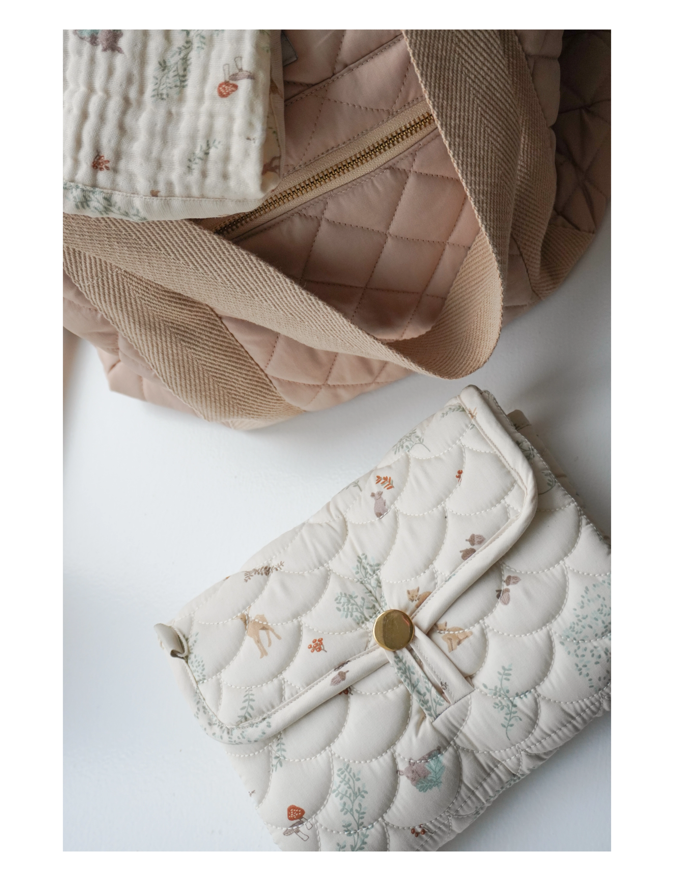 Cam Cam Copenhagen - Quilted Changing Mat - OCS - Classic Stripes Rose - pusleunderlag - woodland - 2