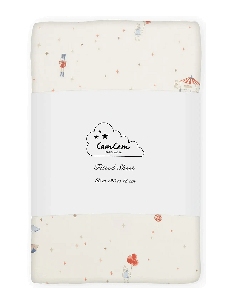 Cam Cam Copenhagen - Fitted Sheet, 60x120x15cm - GOTS - Blueberries - lagner - carousel - 0