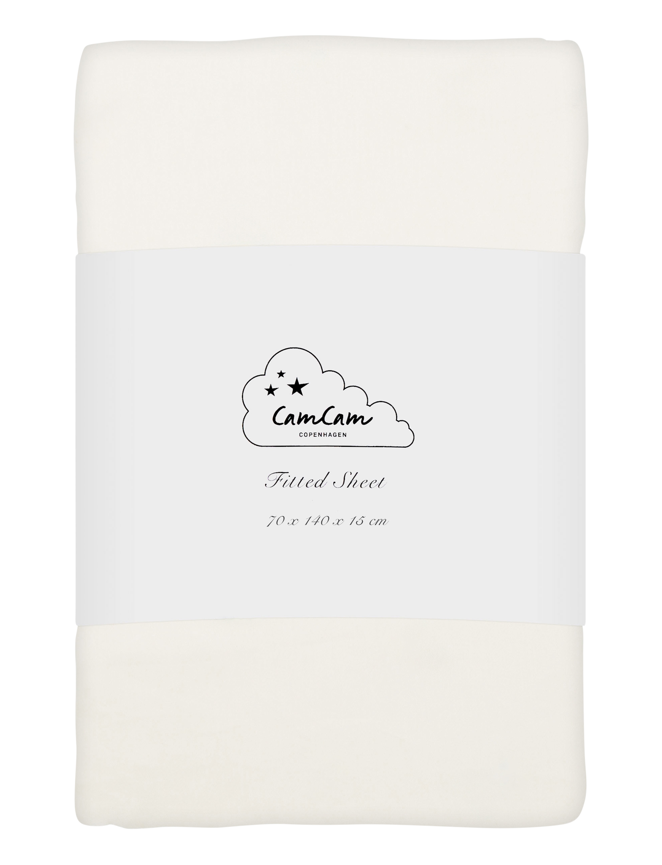 Cam Copenhagen Sheet, Fitted, 70X140X15Cm Gots, 70X 140X 15 cm, Sleep Time, Weiß - Bed Sheets, Kinder