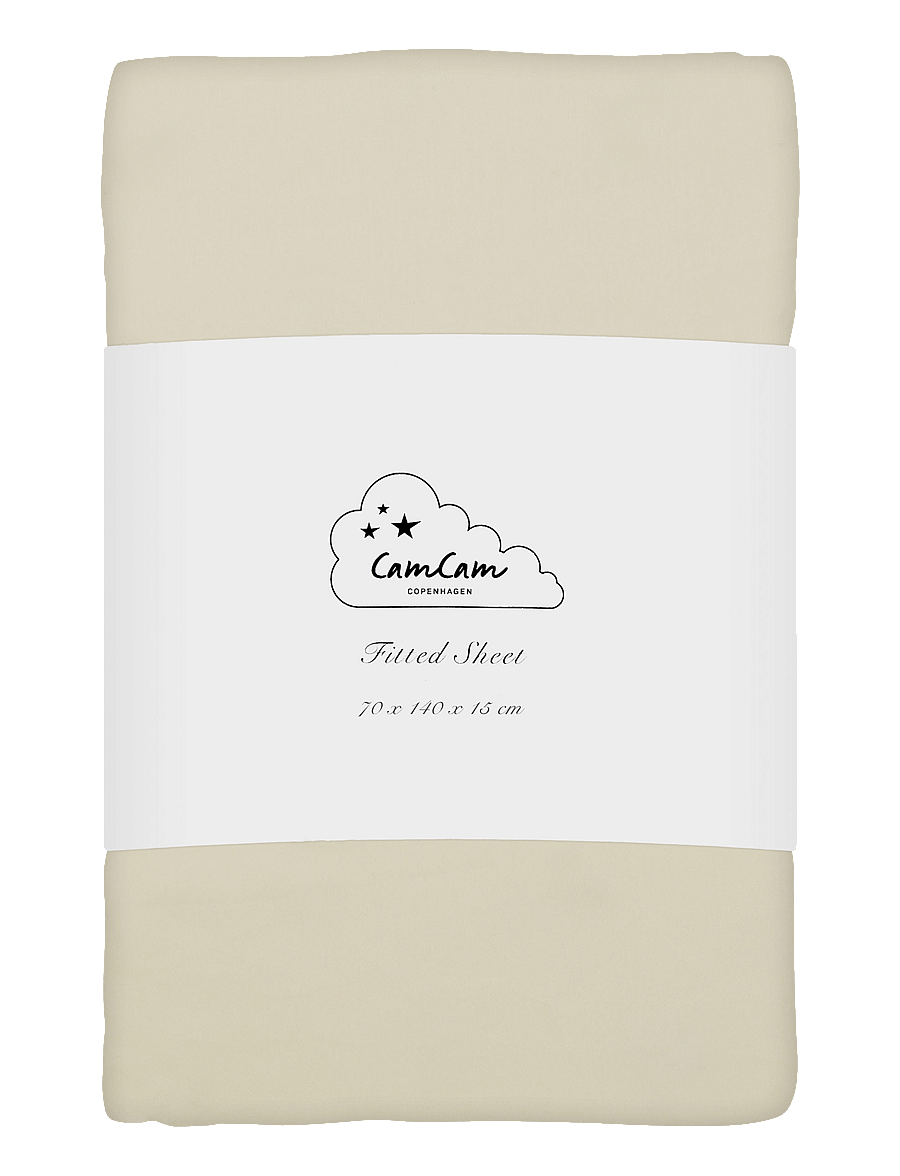 Cam Cam Copenhagen - Sheet, Fitted, 70x140x15cm - GOTS - lagner - praline - 0
