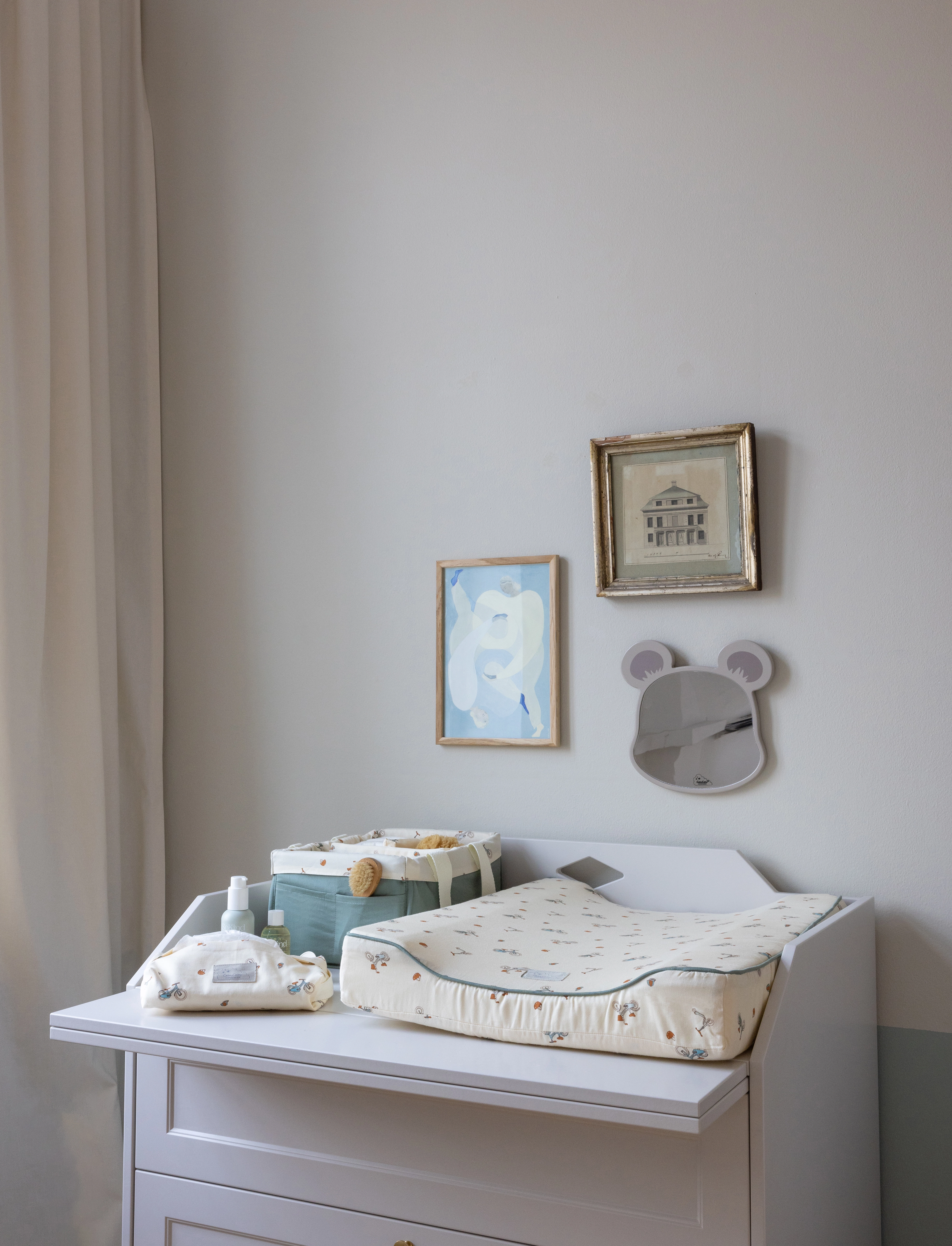 Cam Cam Copenhagen Changing Cushion Ocs Classic Stripes Rose, Børn, Puslepude, Cream, Str: ONE SIZE