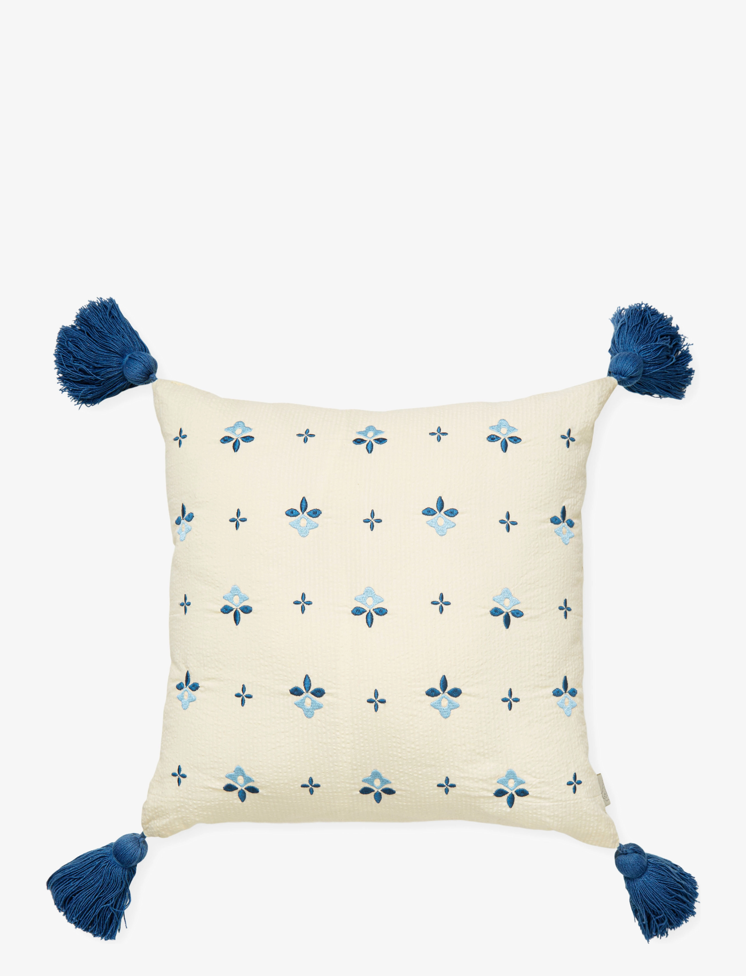 Cam Cam Copenhagen Embroidered Cushion Ocs Woodland, Pudder, Creme, Str: ONE SIZE