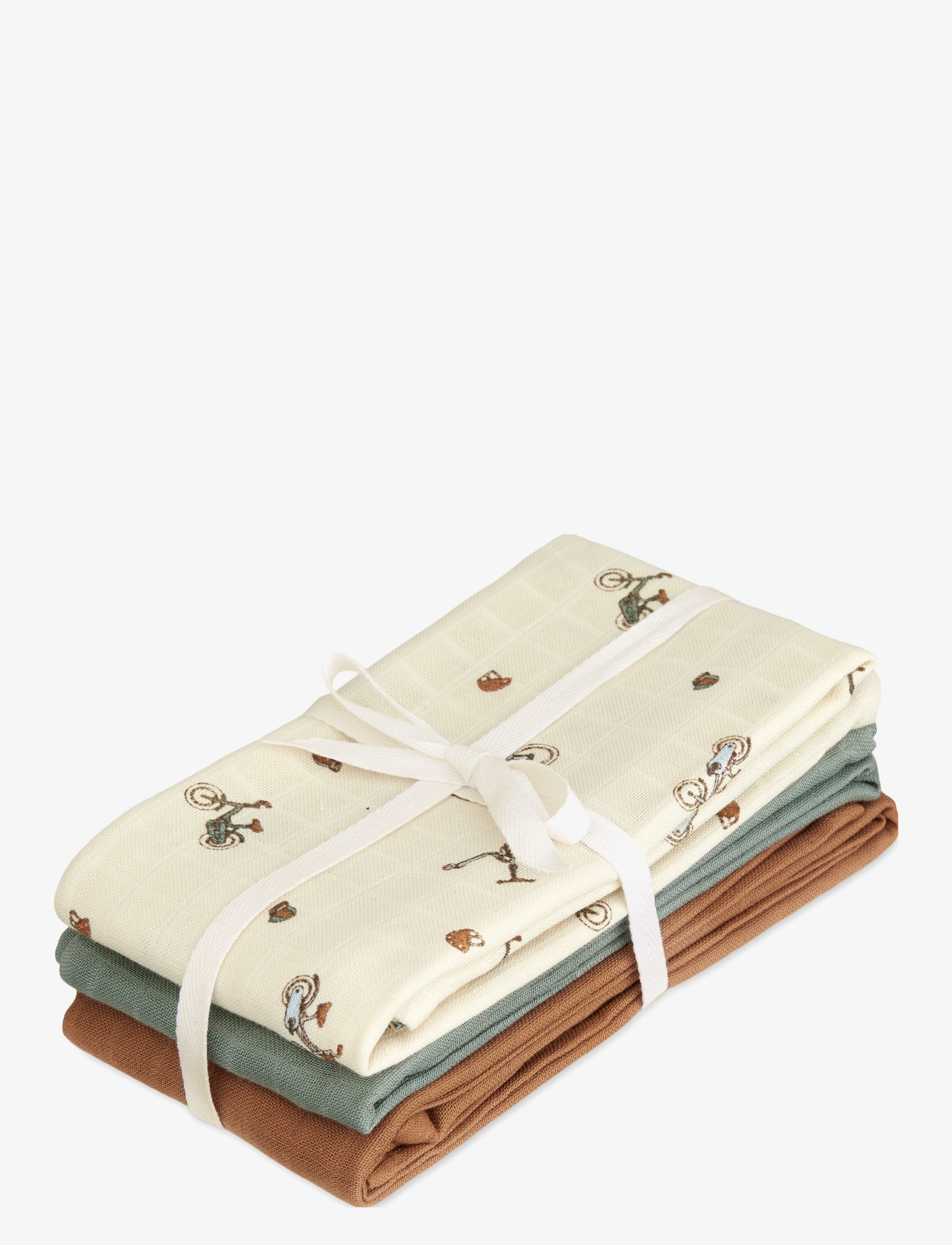 Cam Copenhagen Muslin Cloth, 3-Pack Gots Mix Classic Stripes Rose, One Size, Muslins, Creme - Cloths, Kinder
