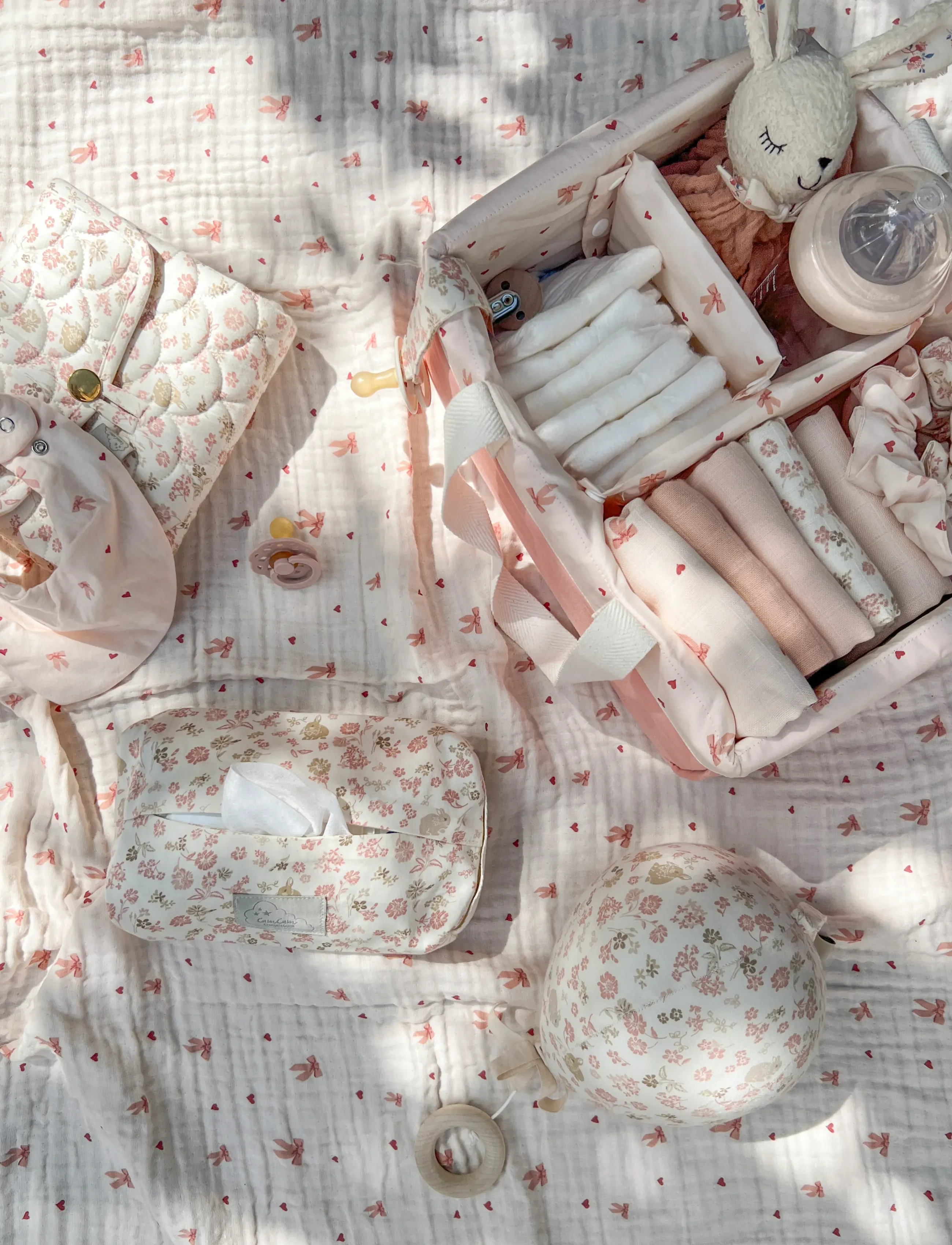 Cam Copenhagen Muslin Cloth, 3-Pack Gots Mix Classic Stripes Rose, One Size, Muslins, Creme - Cloths, Kinder