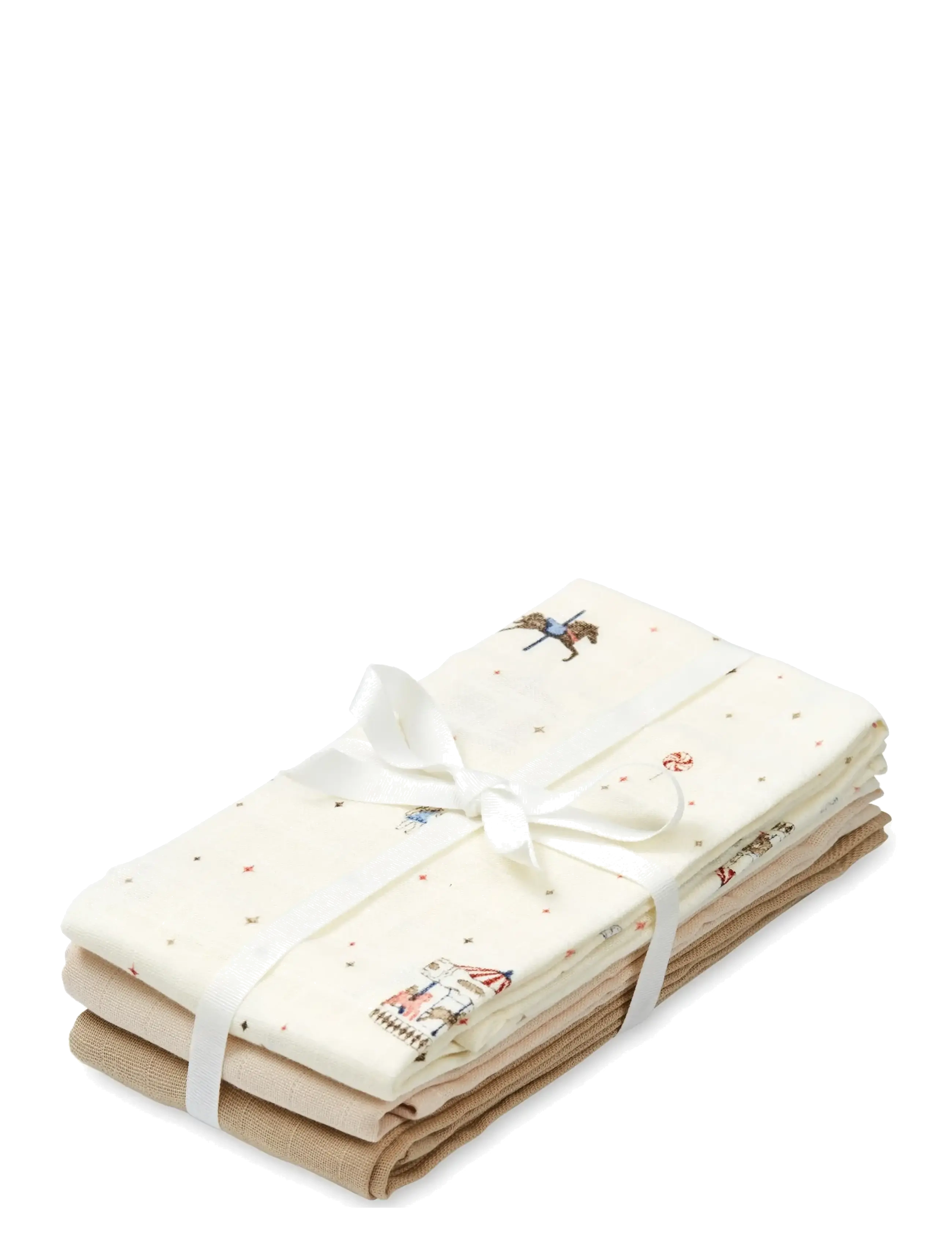 Cam Copenhagen Muslin Cloth, 3-Pack Gots Mix Classic Stripes Rose, One Size, Muslins, Creme - Cloths, Kinder