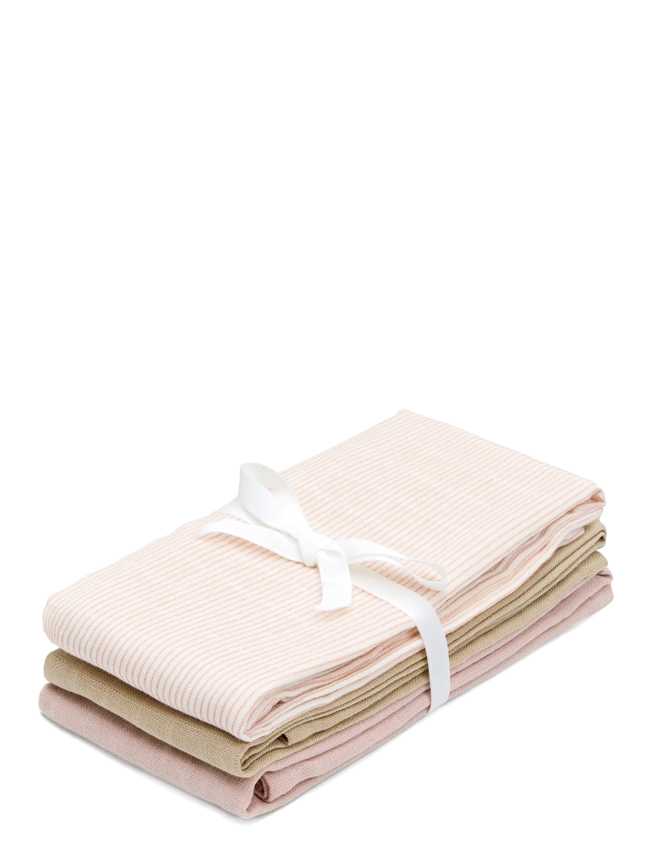 Cam Cam Copenhagen Muslin Cloth, 3-pack - GOTS Mix - Classic Stripes Rose - Musliinist tooted - CLASSIC STRIPES ROSE / pink/rose