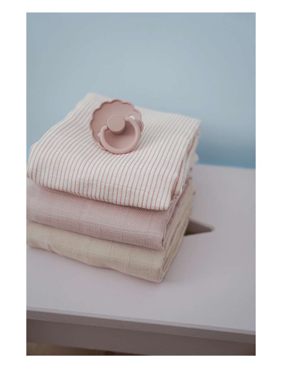 Cam Cam Copenhagen - Muslin Cloth, 3-pack - GOTS Mix - Classic Stripes Rose - musliinist tekid - classic stripes rose - 2