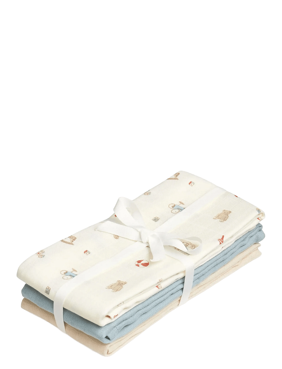 Cam Cam Copenhagen - Muslin Cloth, 3-pack - GOTS Mix - Bows - musselinklude - vintage toys - 0