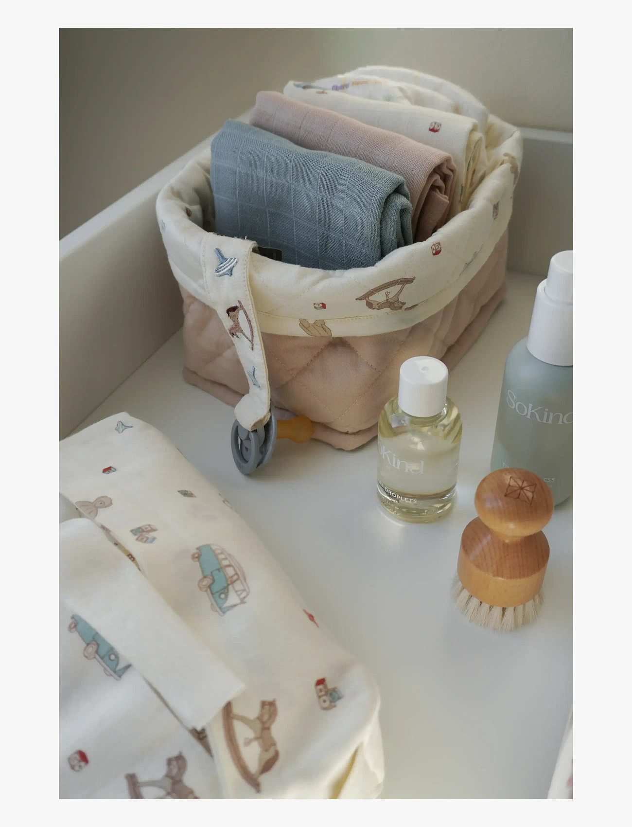 Cam Cam Copenhagen - Muslin Cloth, 3-pack - GOTS Mix - Rowan - linges en mousseline - vintage toys - 1