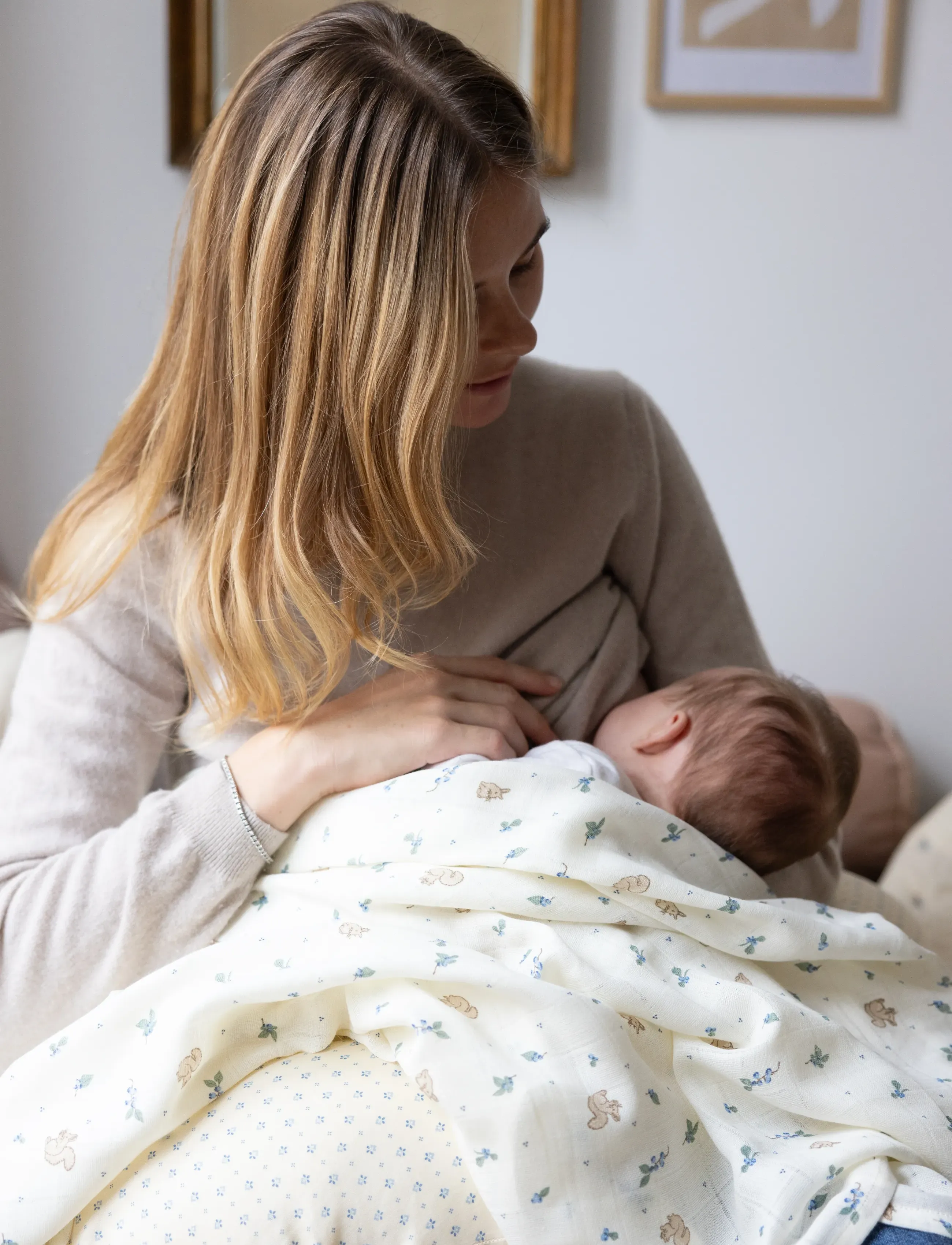 Cam Cam Copenhagen Swaddle - Gots - Woodland, One Size, Cream, Muslinger > Muslingetæpper, Børn