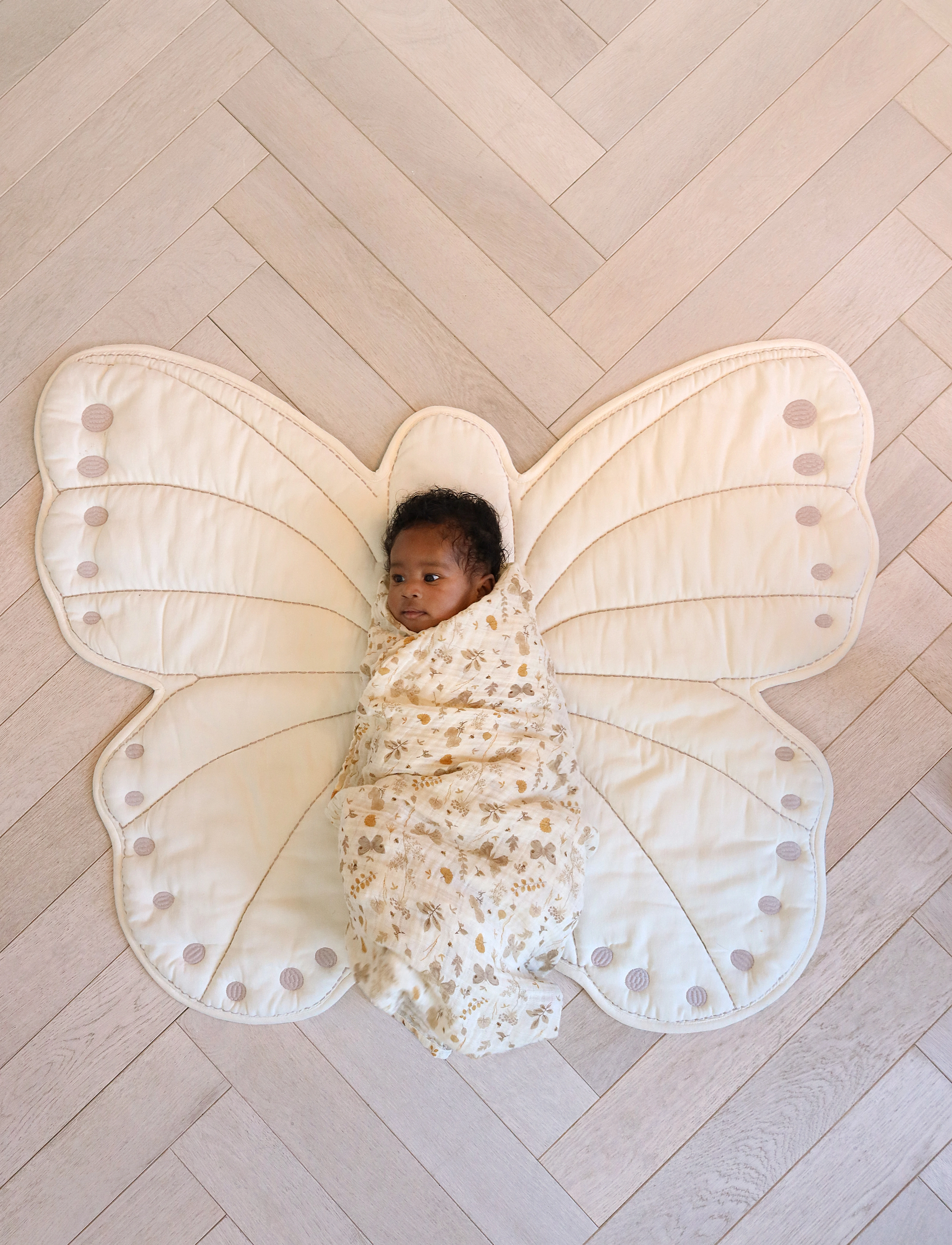 Cam Cam Copenhagen Swaddle - GOTS - Woodland - Cam Cam Copenhagen - BUTTERFLIES / cream
