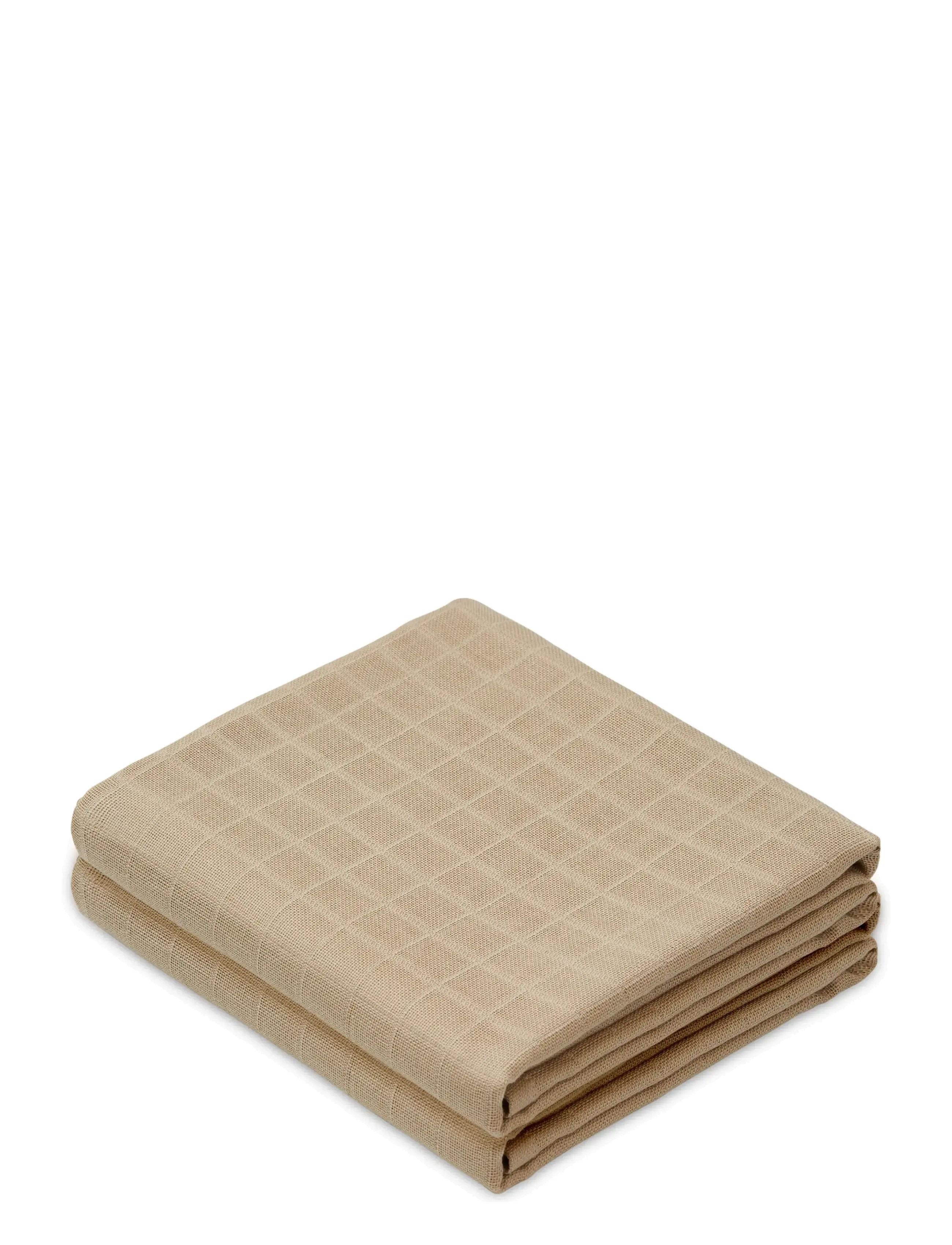 Cam Copenhagen Muslin Cloth, Solid Colour, 2-Pack Gots Latte, One Size, Muslins, Beige - Cloths, Kinder